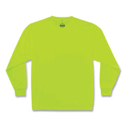 Ergodyne 8091 Non-Certified Long Sleeve T-Shirt, Extra Large (XL), Lime, Polyester, 1 Each