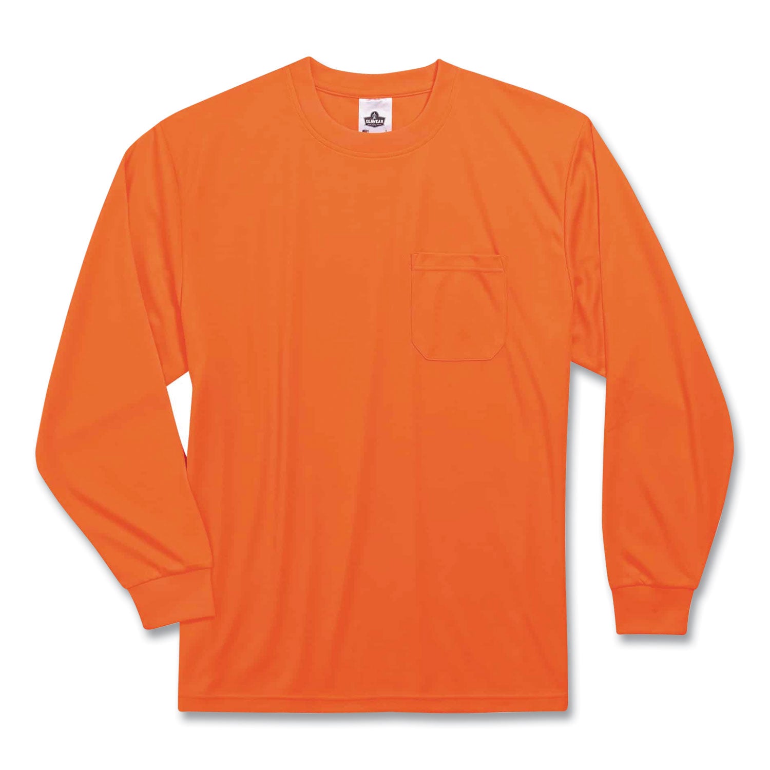 Ergodyne 8091 Non-Certified Long Sleeve T-Shirt, 3XL, Orange, Polyester, 1 Each