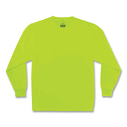 Ergodyne 8091 Non-Certified Long Sleeve T-Shirt, Large, Polyester, Lime, 1 Each