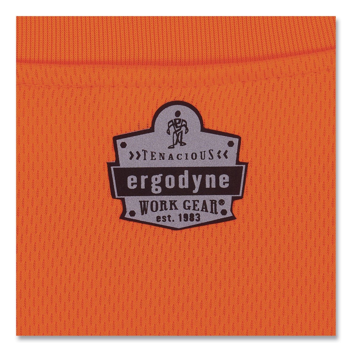 Ergodyne 8091 Non-Certified Long Sleeve T-Shirt, Small, Orange, Polyester, 1 Each