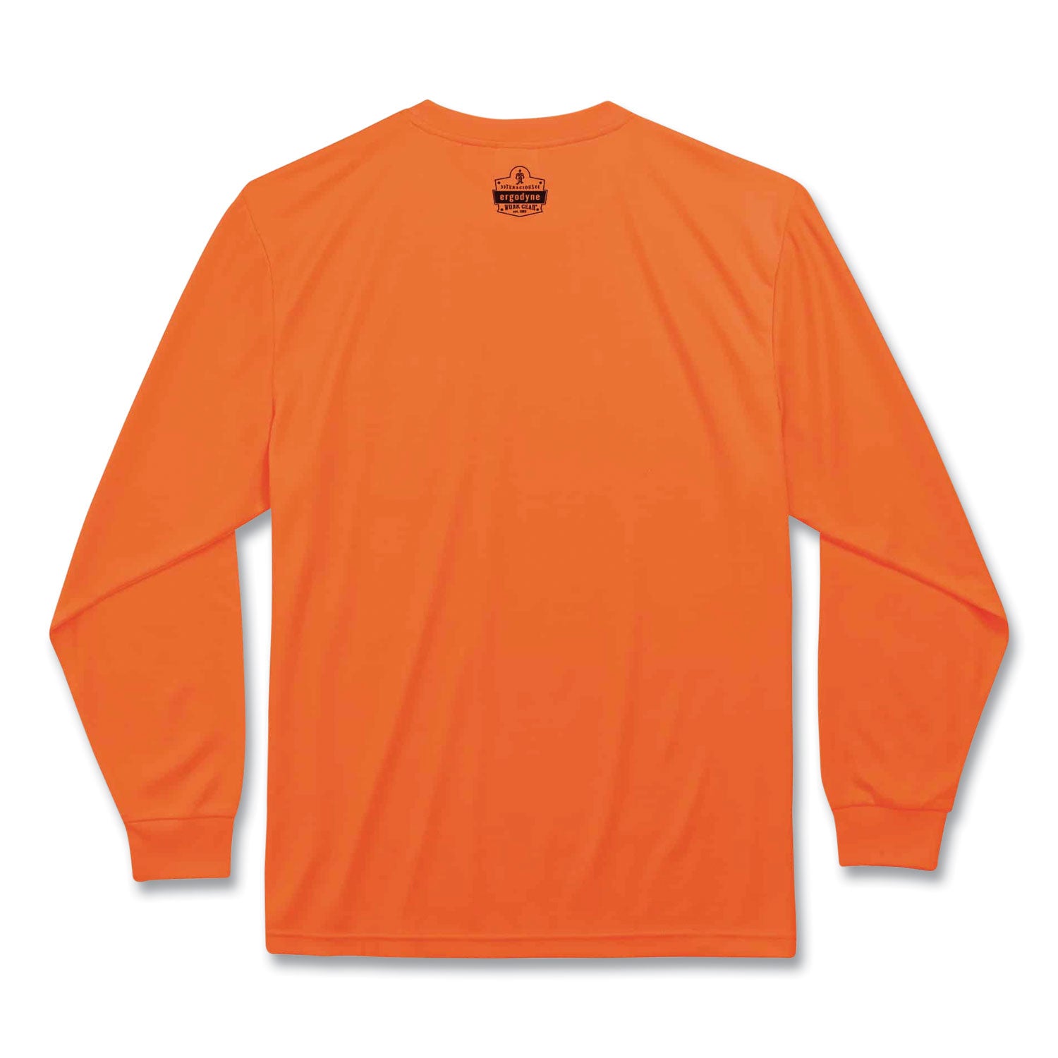Ergodyne 8091 Non-Certified Long Sleeve T-Shirt, 4XL, Polyester, Orange, 1 Each