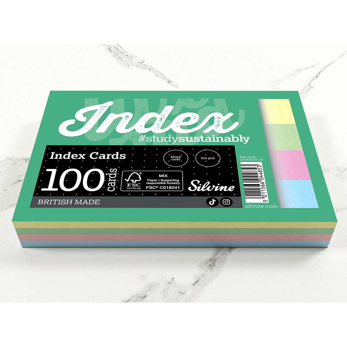 100PK INDXCRD 5MM DT GRD RL AST CLR