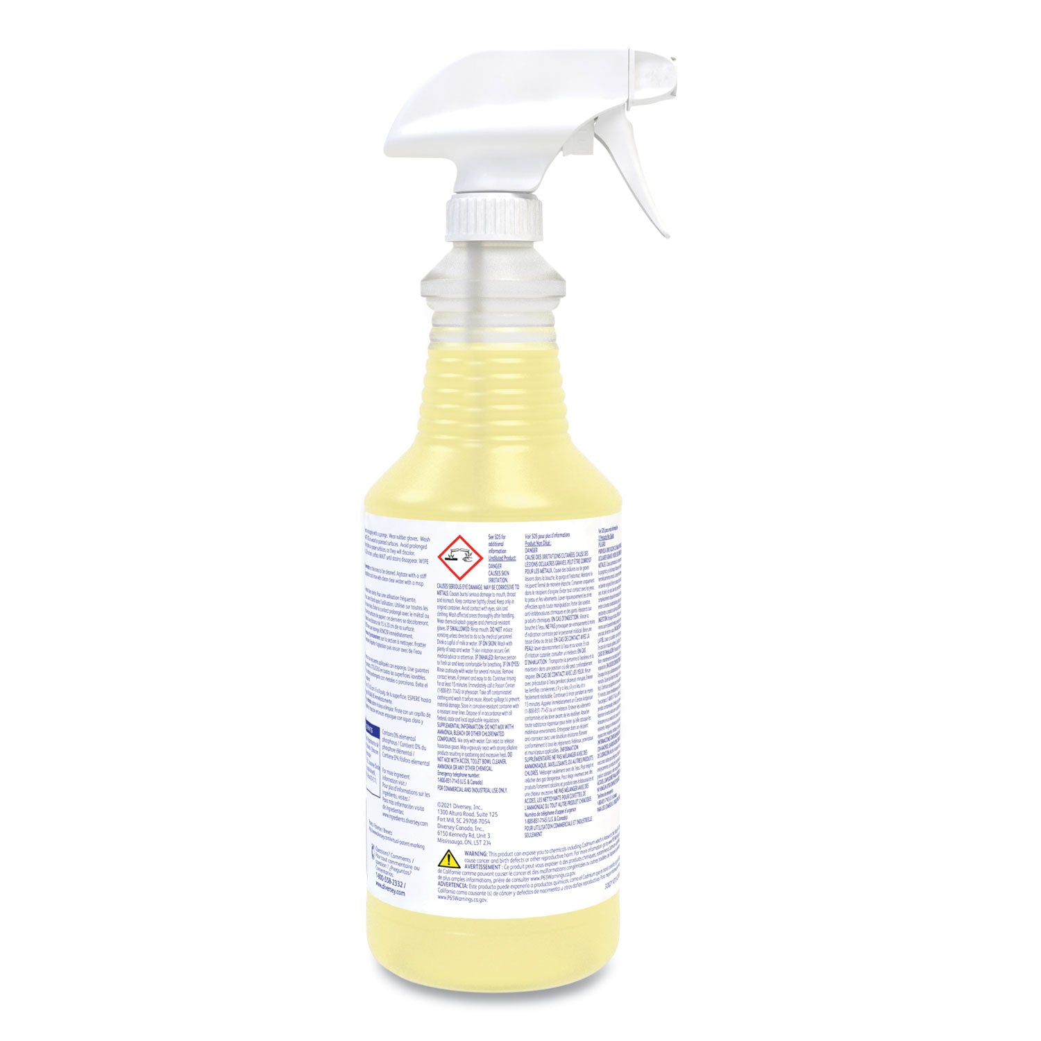 Diversey Crew Tile and Grout Rejuvenator - Ready-To-Use - 32 fl oz (1 quart) - Chlorine Scent - Light Yellow - 1 Each