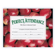 Certificate of Perfect Attendance, 8.5" x 11", Pack of 30