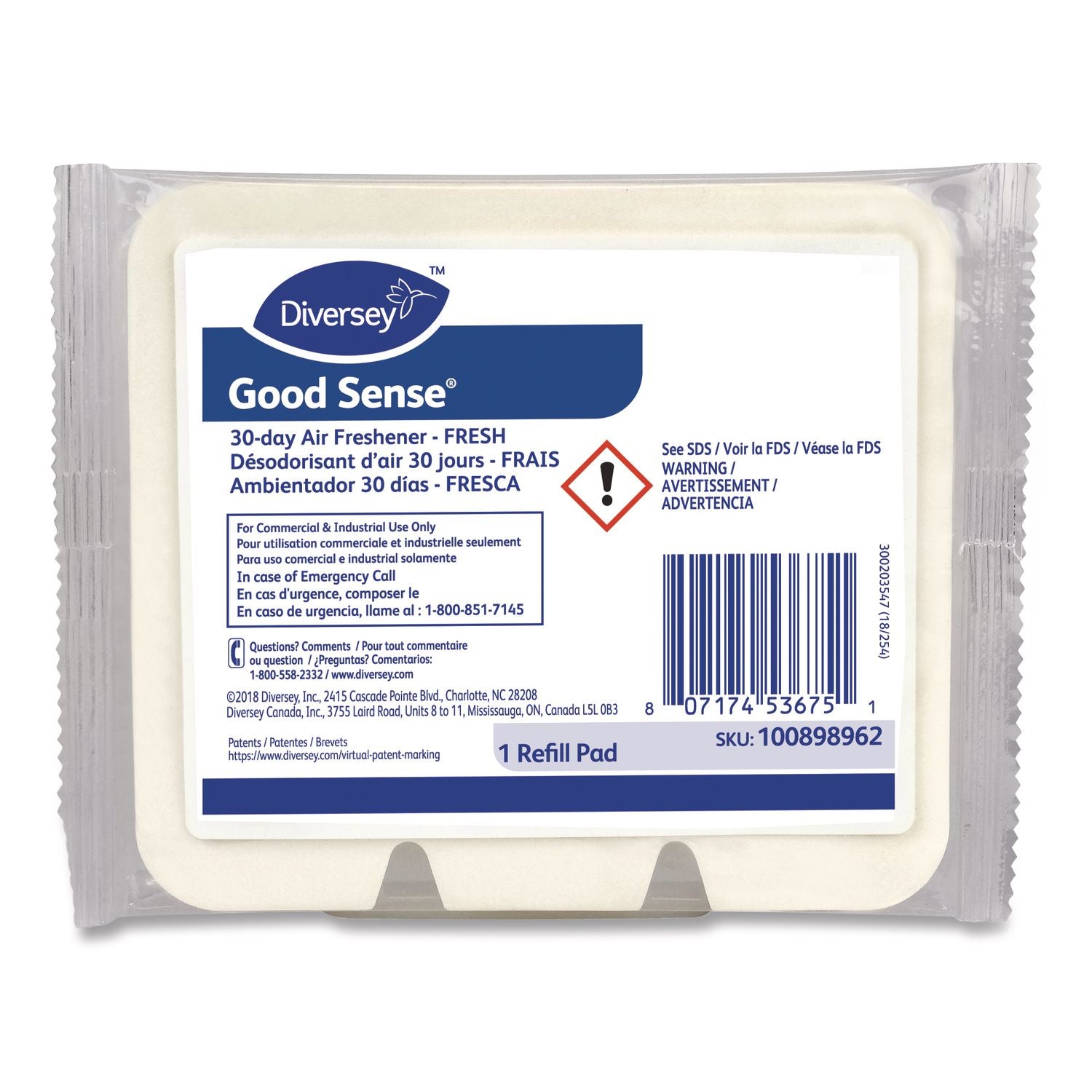 Cartridge - 0.6 fl oz (0 quart) - Fresh - 30 Day - Odor Neutralizer - 12 / Carton