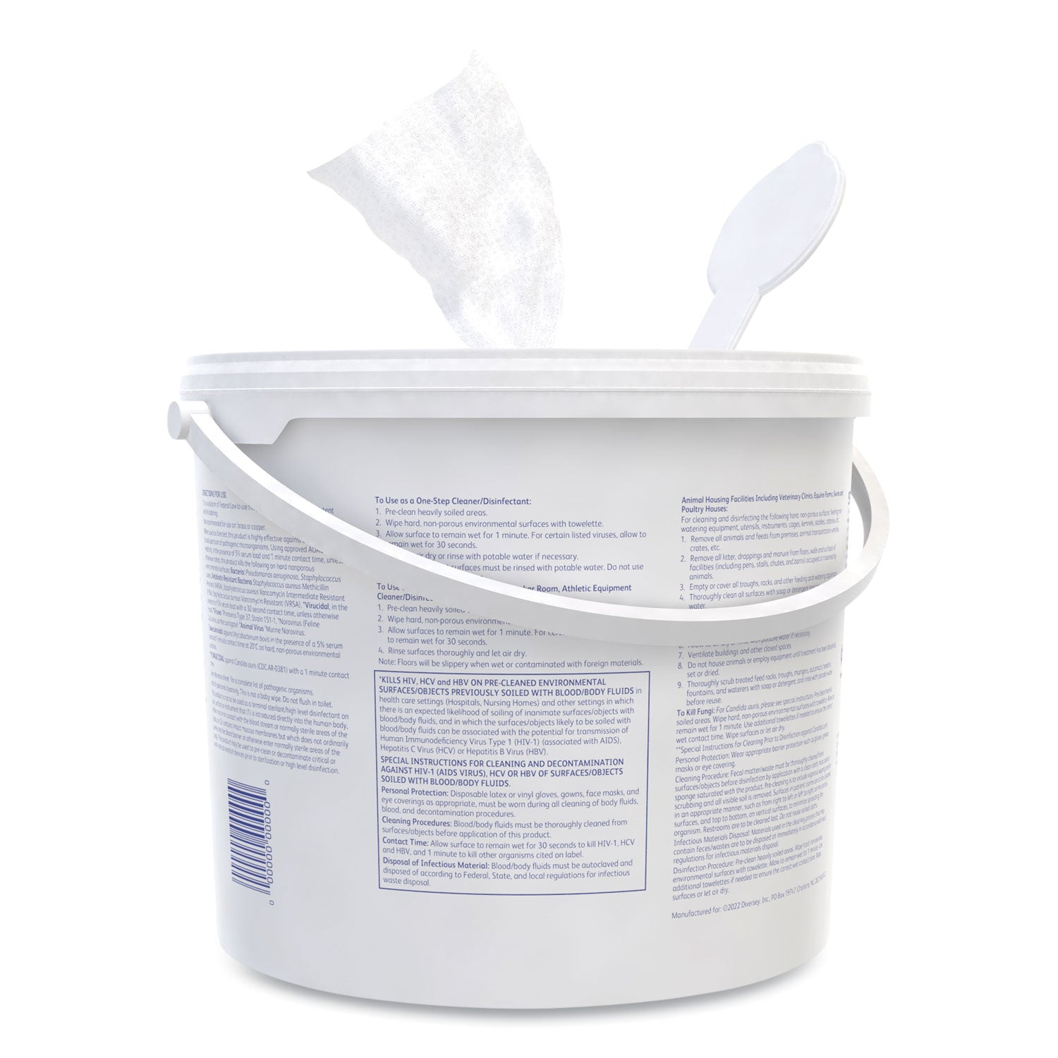 Diversey Oxivir One-Step Ready-to-Use Hospital Disinfectant Cleaner Wipes, Cherry Almond Scent, Colorless, 160 Wipes per Pack
