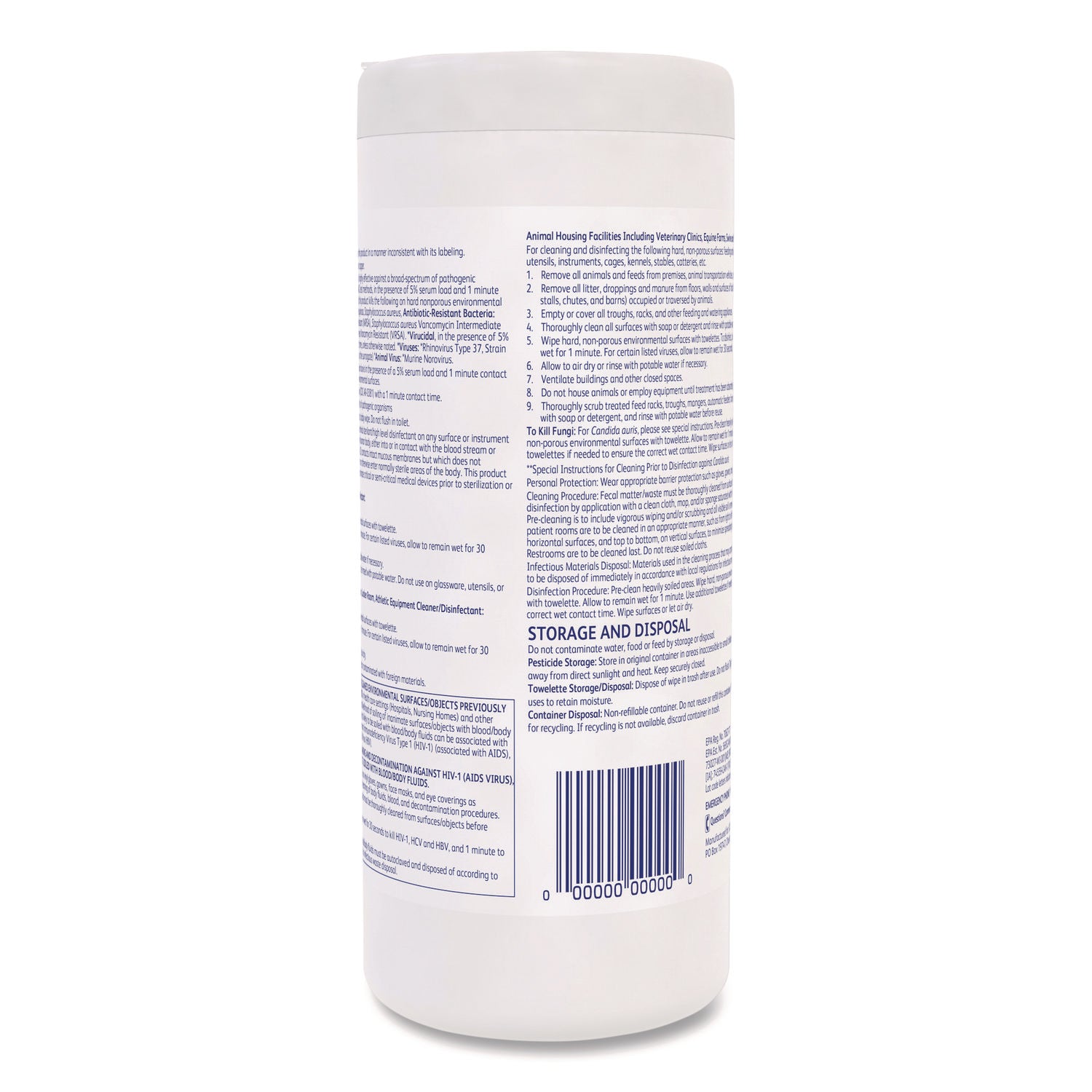 Diversey Oxivir 1 Wipes, 8" x 7", Cherry Almond Scent, White, 60 Wipes per Tub, 12 Tubs per Carton