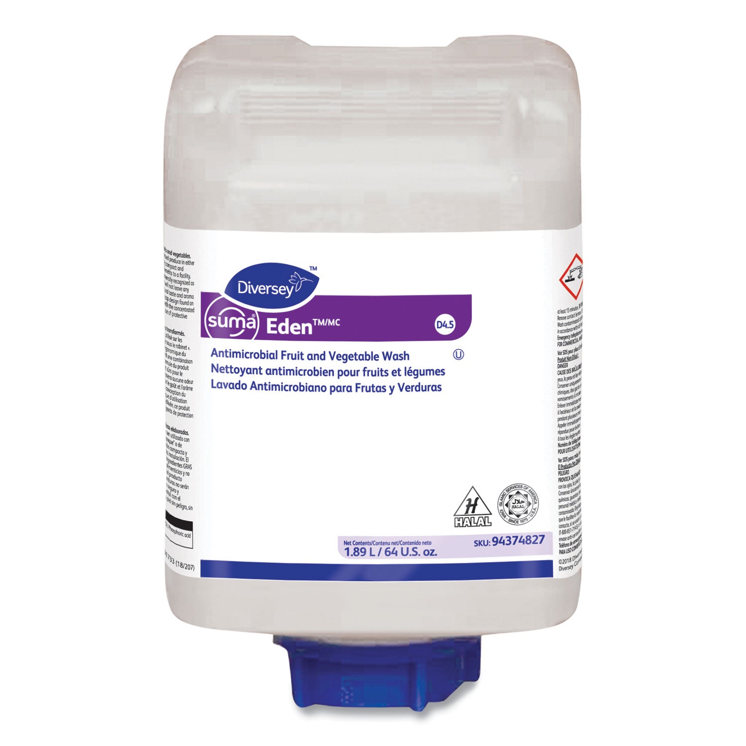 Suma Edentm/mc D4.5, Liquid, 64 Oz, 4 Per Carton
