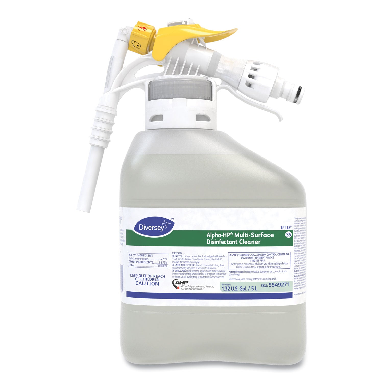For Multi Surface - Liquid - 169.1 fl oz (5.3 quart) - Recommended For: Bacteria Remover, Virus Remover - Non-porous - Clear - 1 Carton