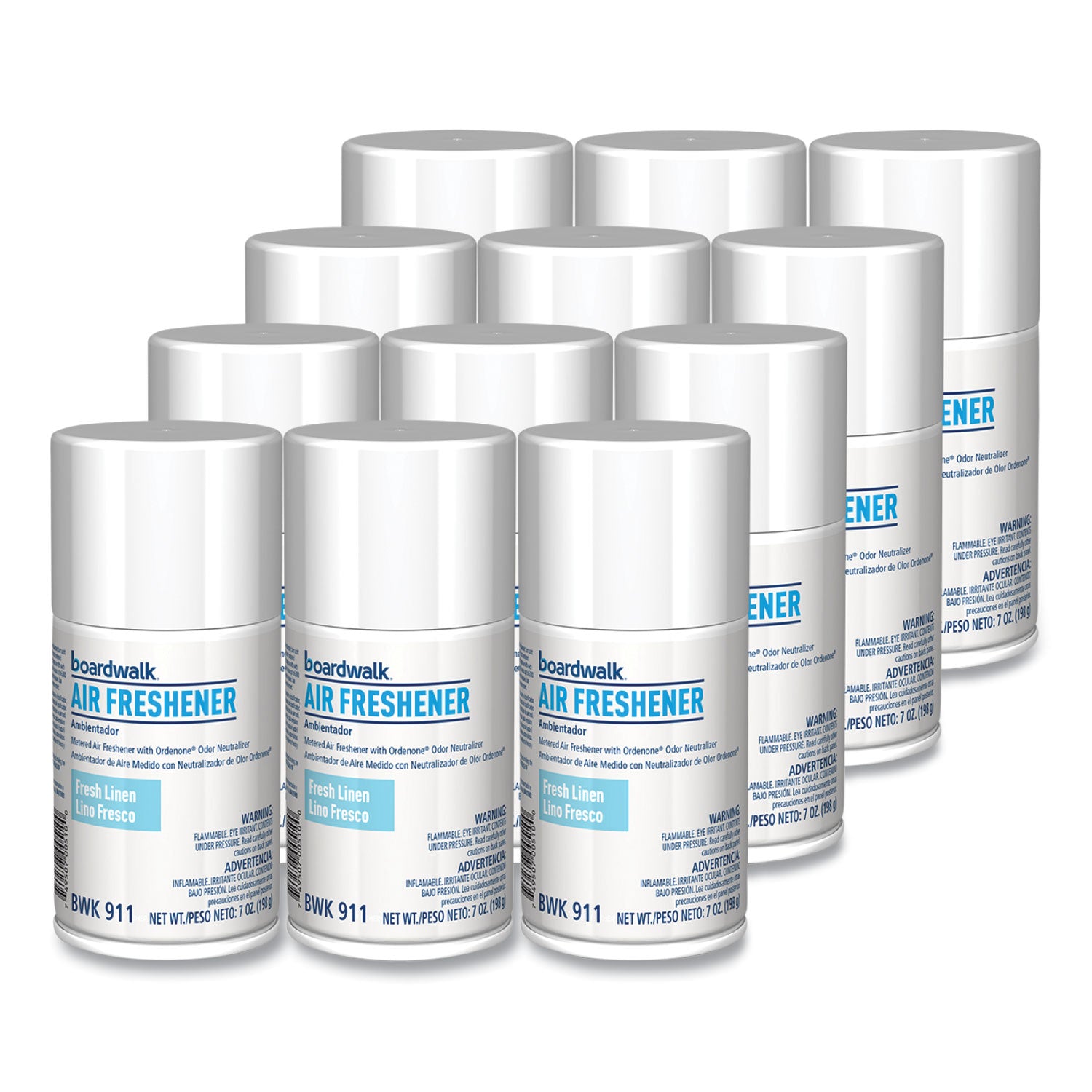 Metered Air Freshener Refill, Fresh Linen Scent, 7 oz Aerosol Spray, 12/Carton