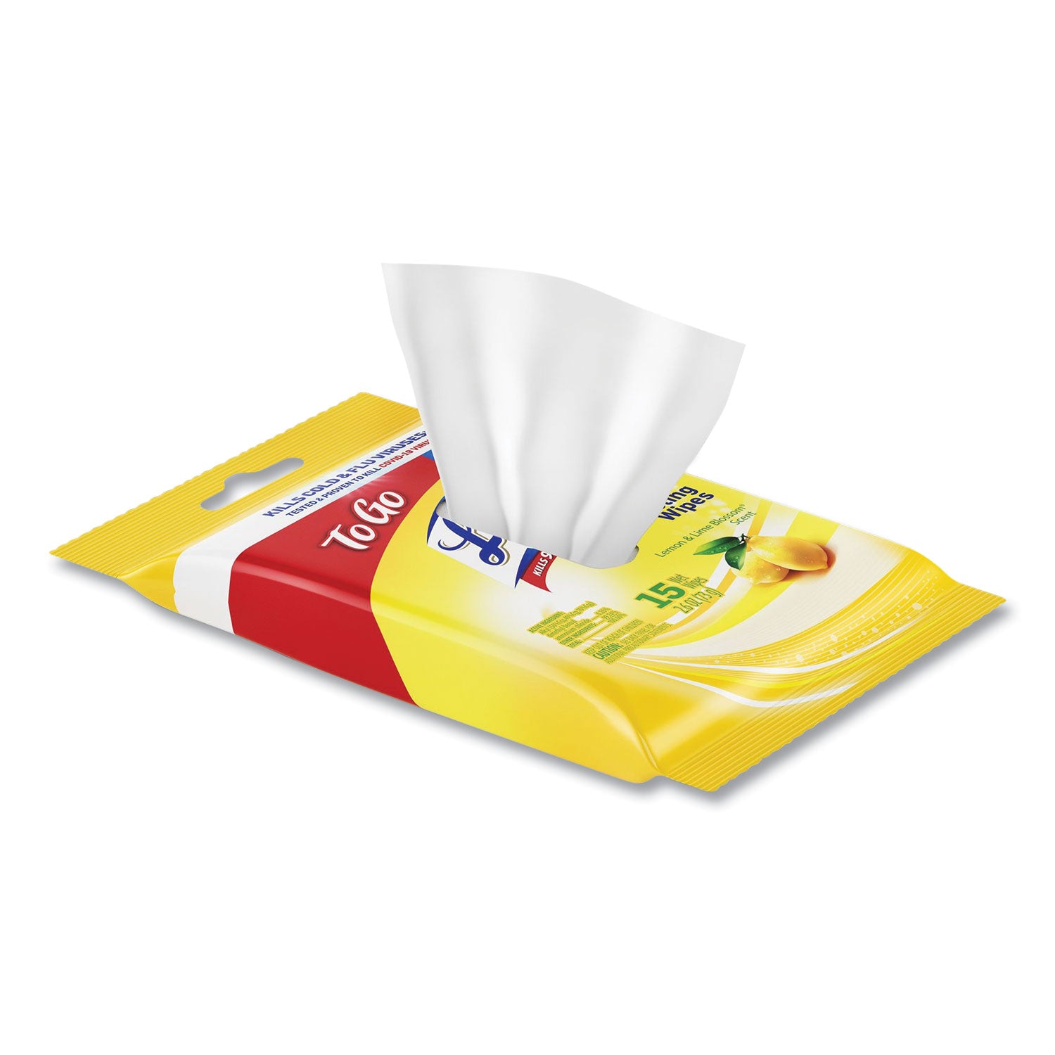 Lysol Disinfecting Wipes, Lemon & Lime Blossom Scent, Pre-moistened, Disposable, Bio-based, White, 24 Packs per Carton