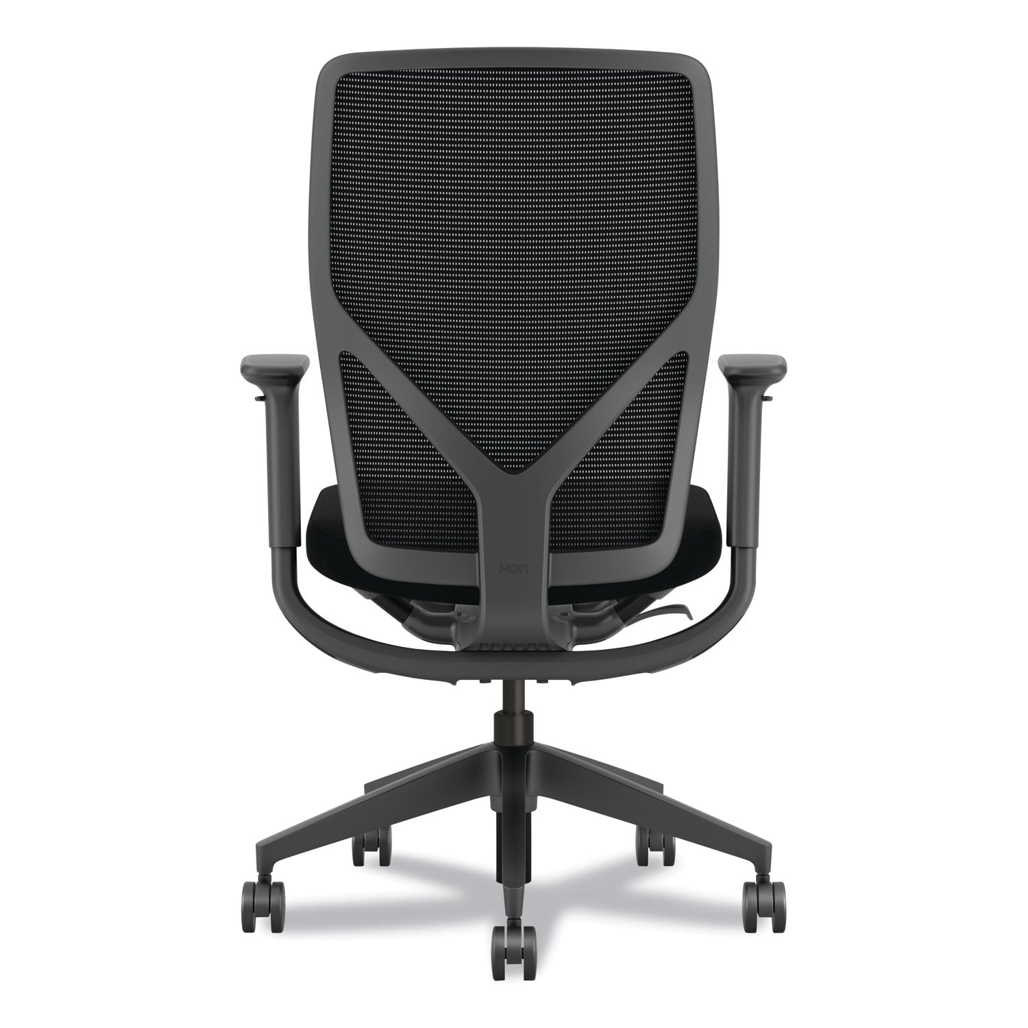 HON Flexion Task Chair, Black Fabric Seat, Black Mesh Back, Adjustable Arms, 5-Star Base, 1 Each