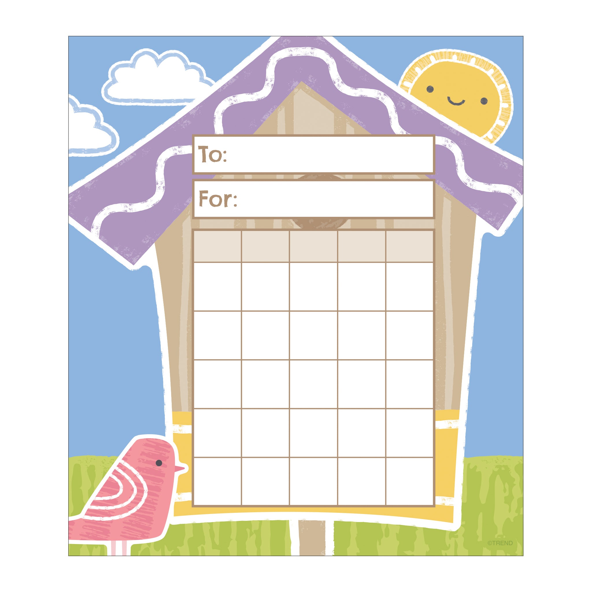Garden Birdhouse Incentive Pad, 36 Sheets
