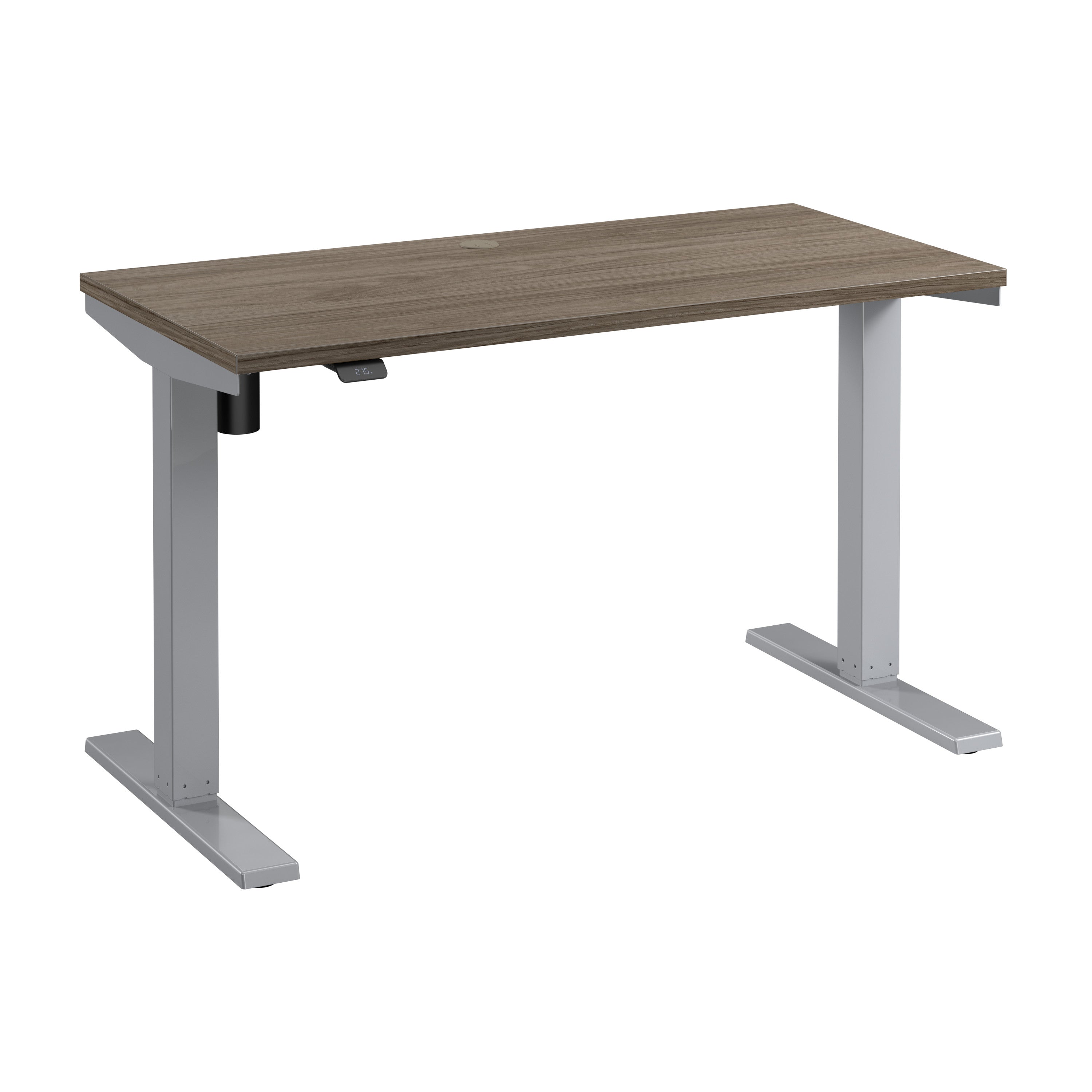 Bush Business Furniture Move 40 Series 48W x 24D Electric Height Adjustable Standing Desk in Modern Hickory with Metallic Gray Base - 47.6" Width x 23.35" Depth x 28.17" Height