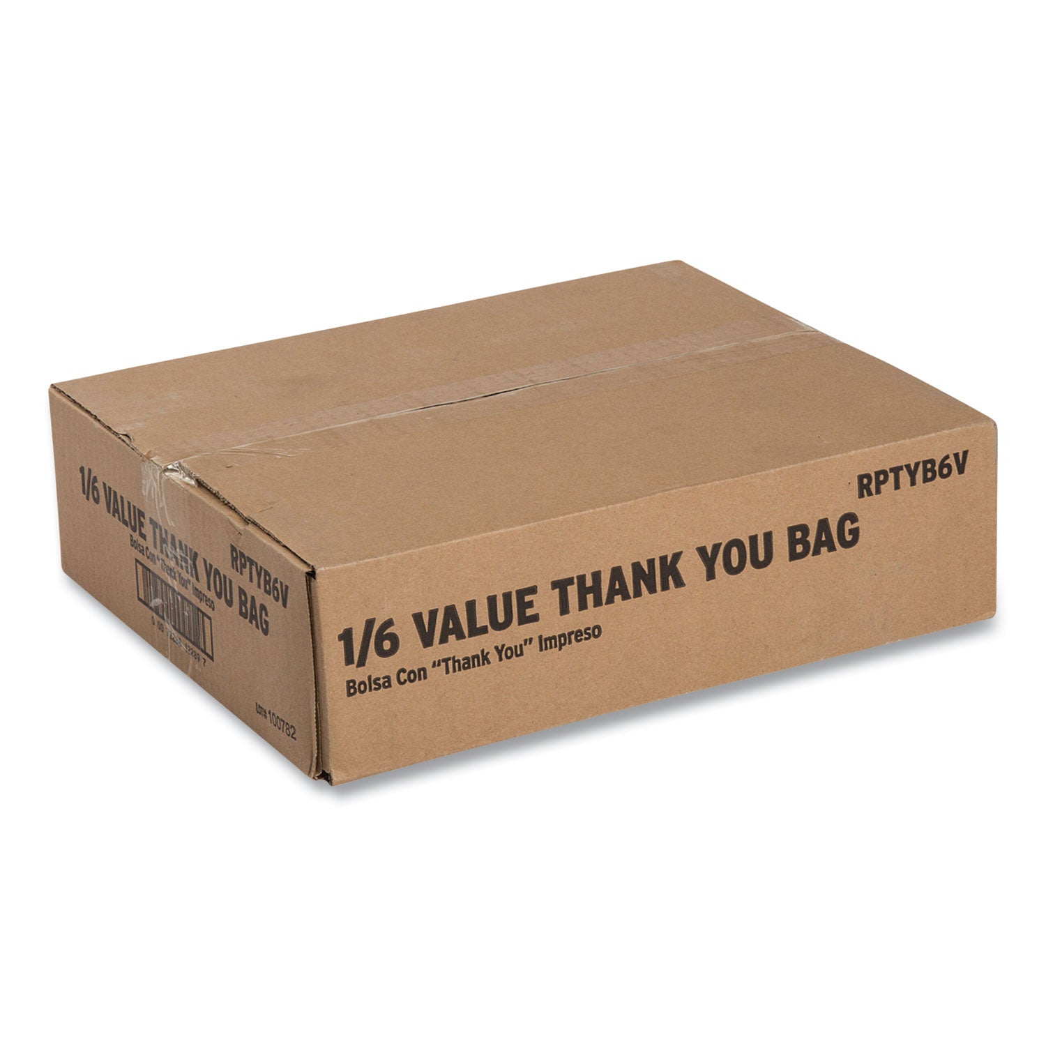 Thank You Bags, Thank You - Have a Nice Day Labeling, Cut-Out Handles, 11.5" x 6.5" x 20", White/Red, 775/Carton