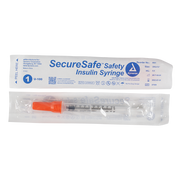 SecureSafe Safety Insulin Syringe - 0.5 ml (New Mechanism), 0.5cc - 100 pcs per Box/5 Boxes per Case