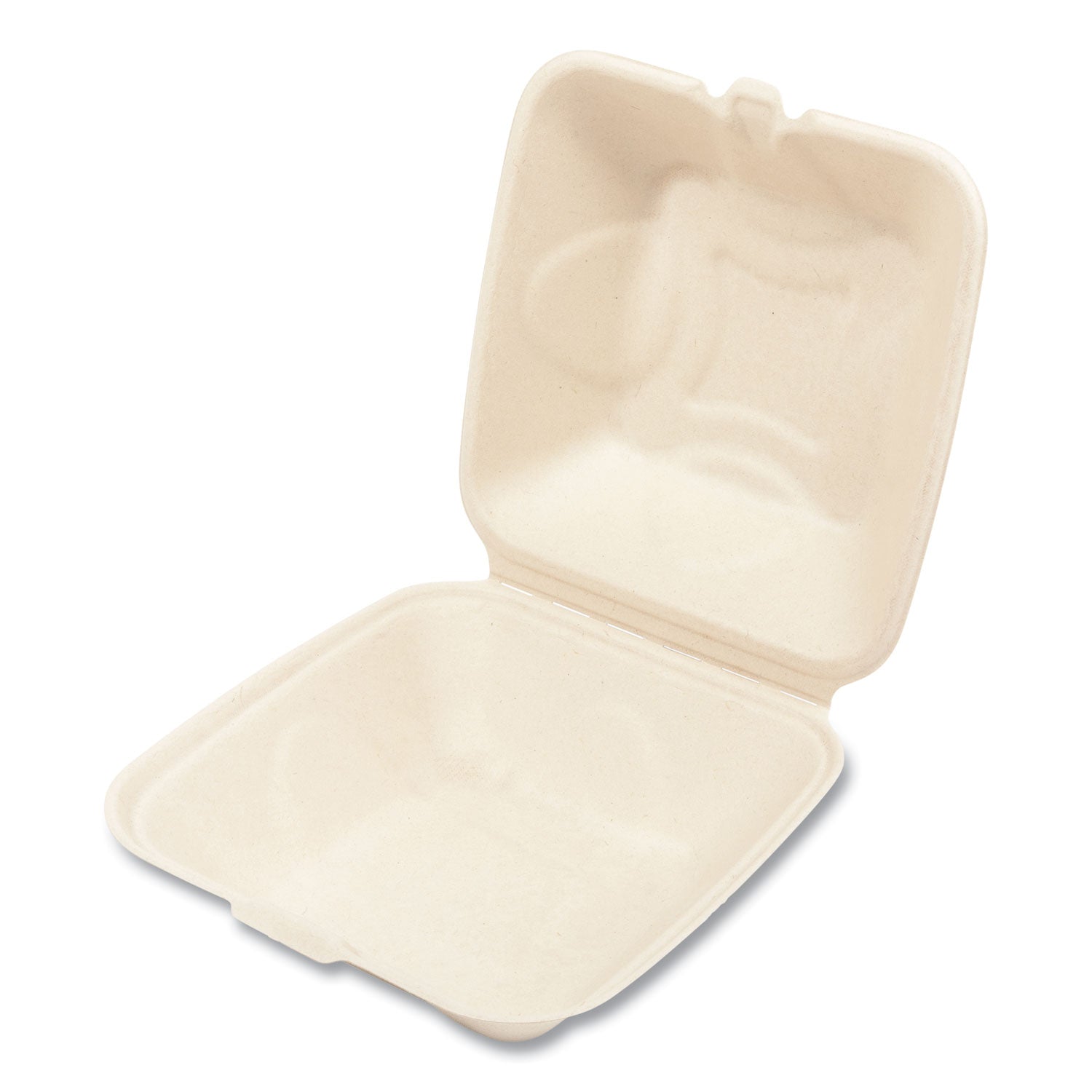 Bagasse PFAS-Free Food Containers, 6 x 6 x 3.19, Tan, Sugarcane, 500/Carton