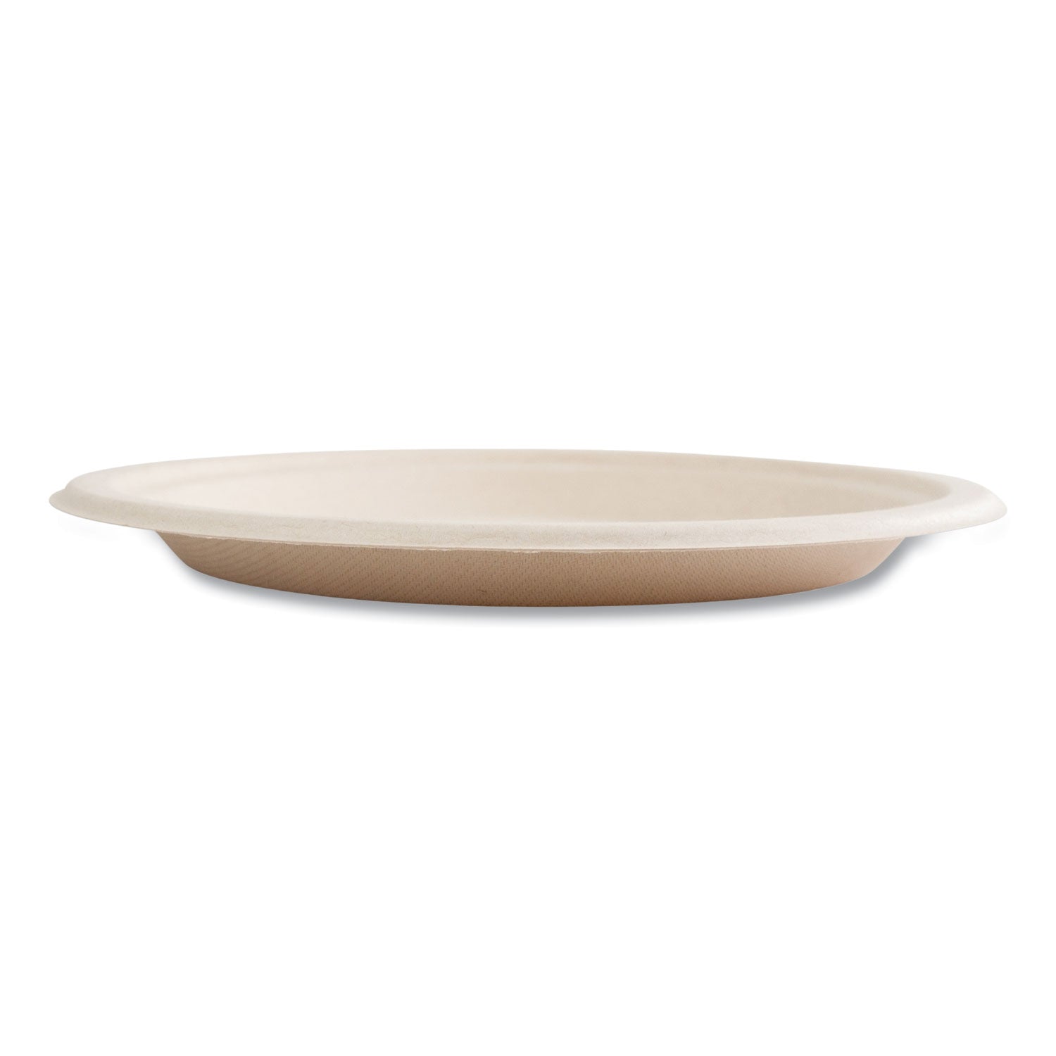 Bagasse PFAS-Free Dinnerware, Plate, Sugarcane, 9" dia, Tan, 500/Carton