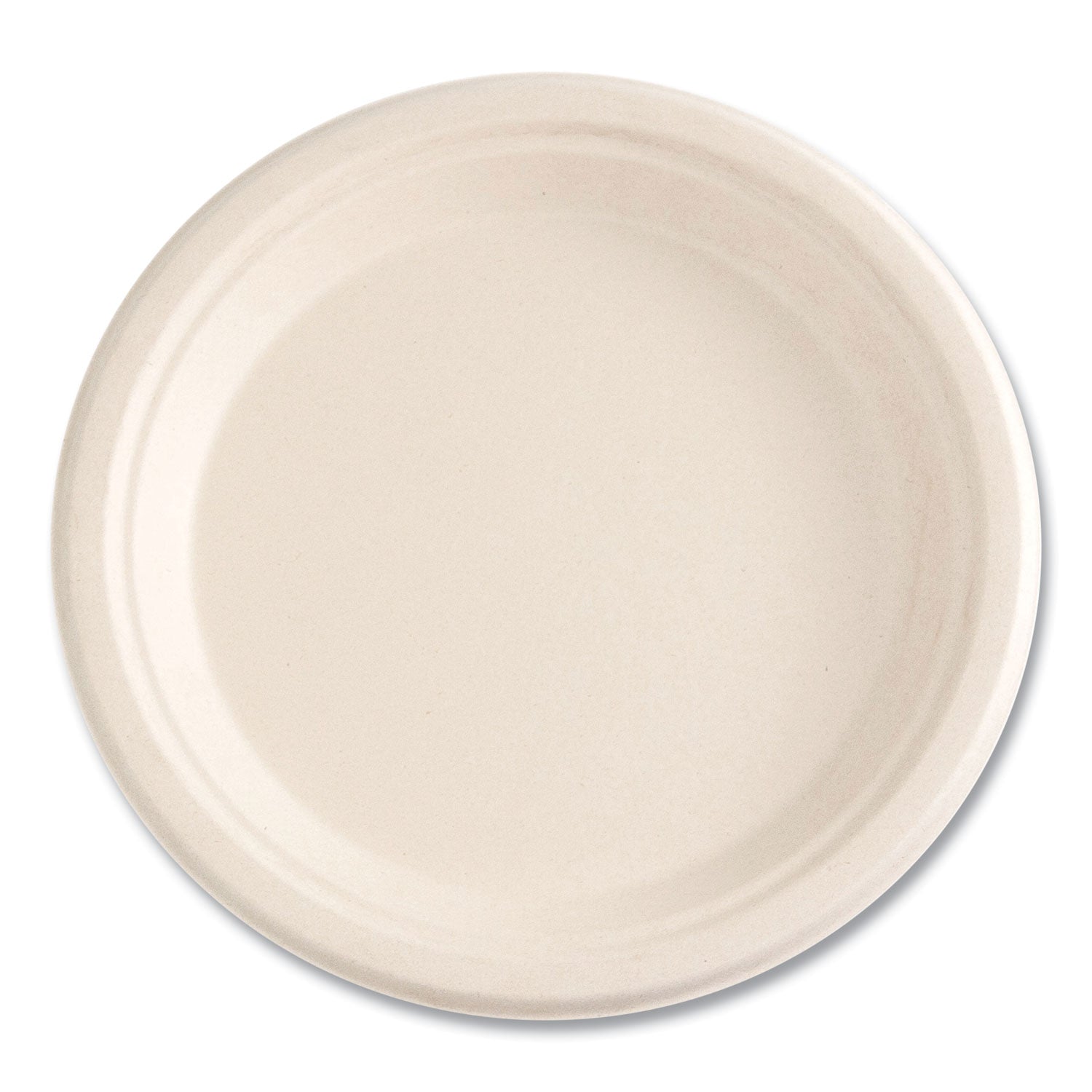 Bagasse PFAS-Free Dinnerware, Plate, Sugarcane, 9" dia, Tan, 500/Carton