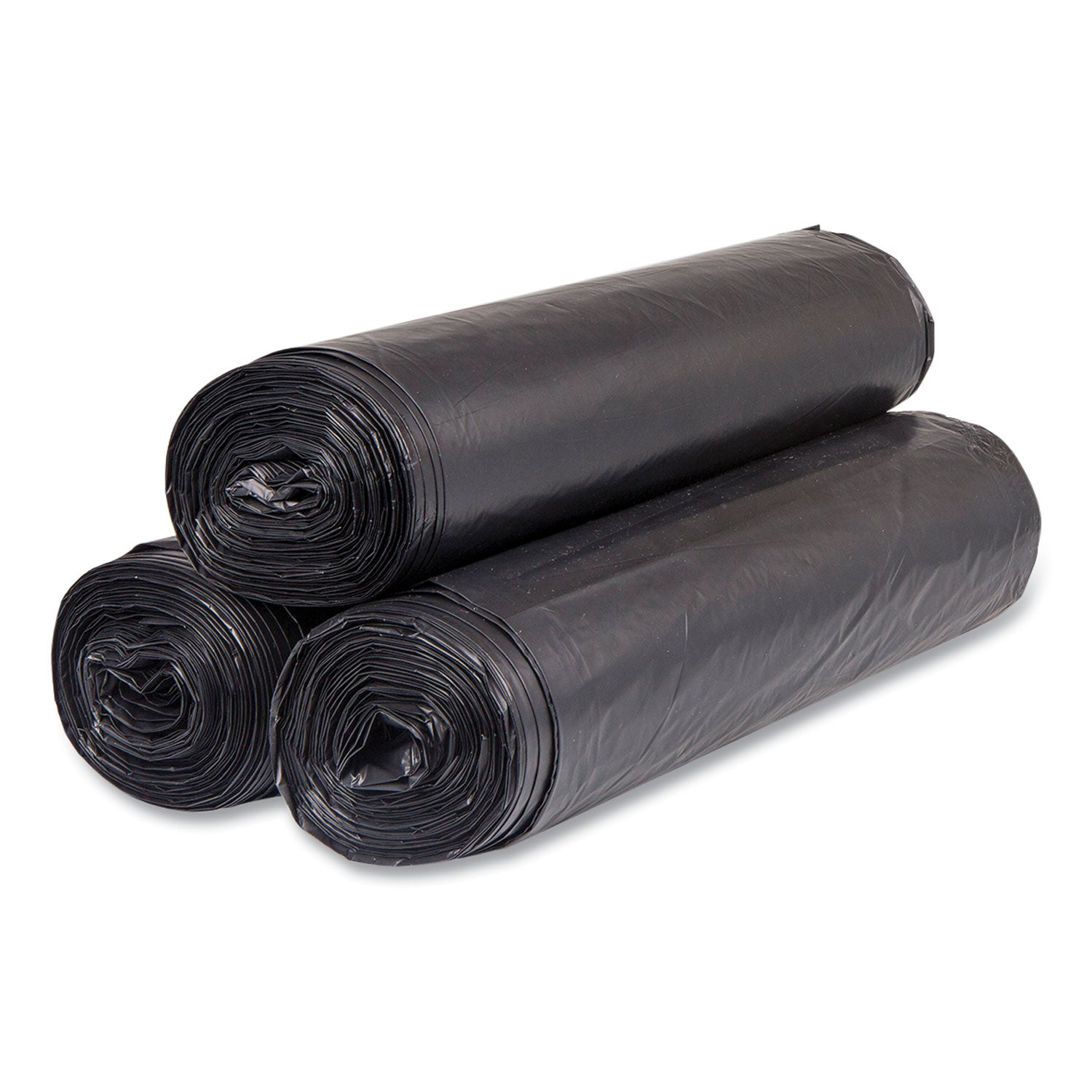 45 gal Capacity - 48" Width x 22 mil (559 Micron) Thickness - High Density - Black - High-density Polyethylene (HDPE) - Kitchen, Breakroom - 150 / Case