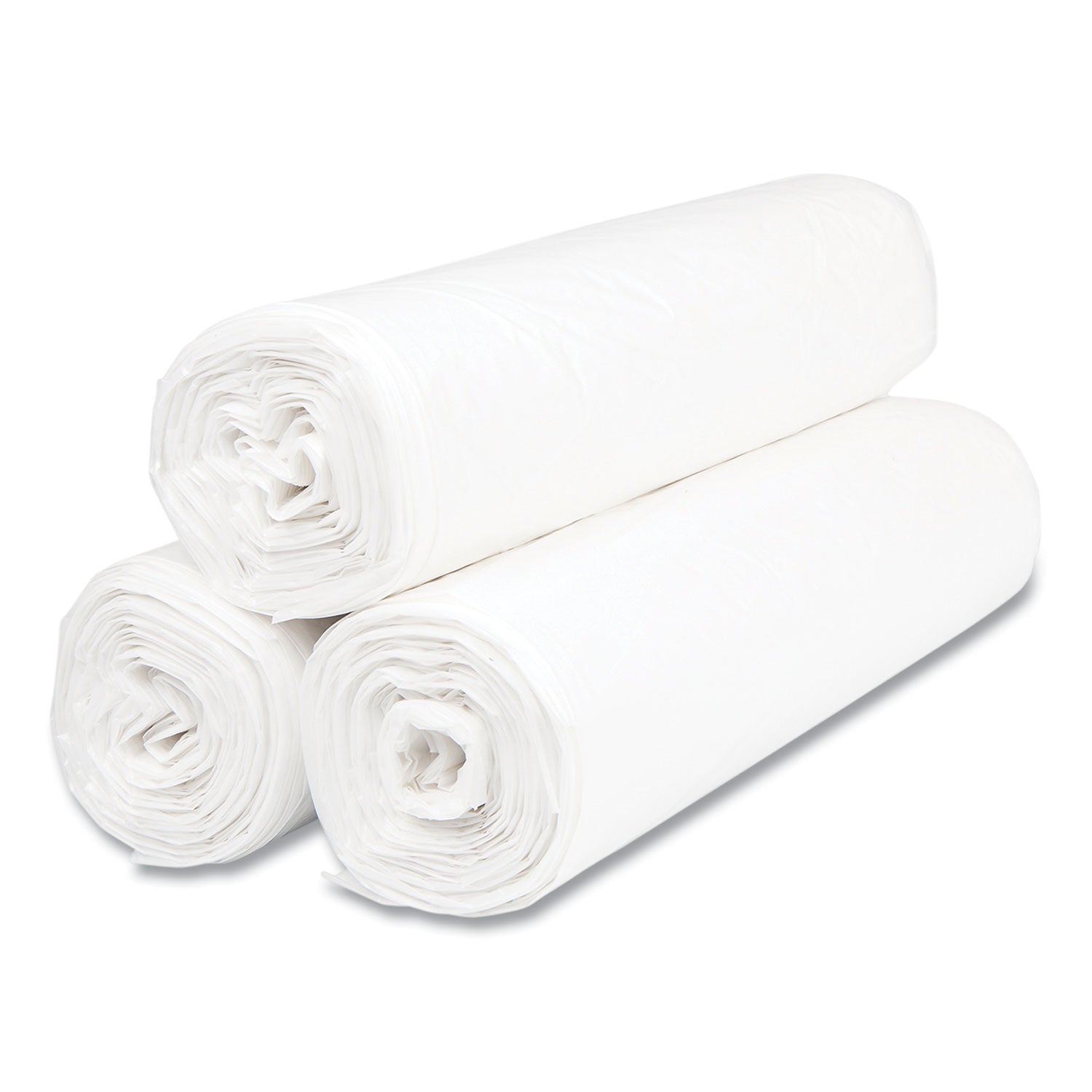 High-Density Commercial Can Liner Value Pack, 30 gal, 9 mic, 30" x 36", Natural, Interleaved Roll, 25 Bags/Roll, 20 Rolls/CT