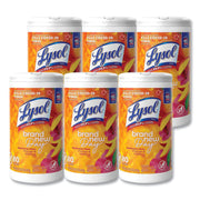 Lysol Brand New Day Disinfecting Wipes - Mango Scent - Disinfectant, Pre-moistened, Strong - White - 80/Tub - 1 Each