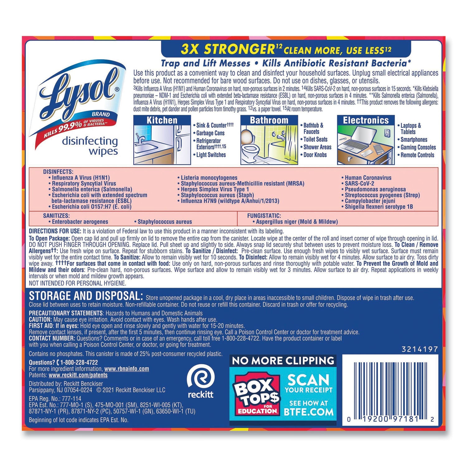 Lysol Brand New Day Disinfecting Wipes - Mango Scent - Disinfectant, Pre-moistened, Strong - White - 80/Tub - 1 Each