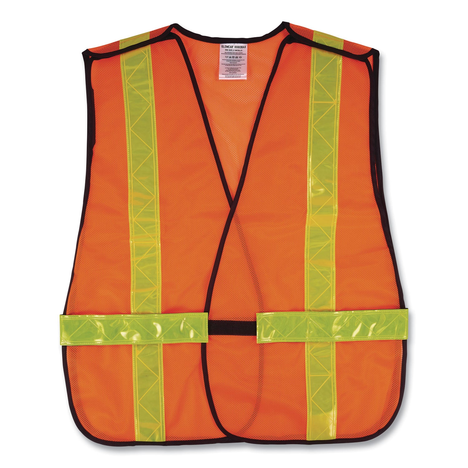 Ergodyne 8080BAX Non-Certified X-Back Vest, Hook & Loop Closure, Polyester Mesh, Orange, Reflective, 1 Each
