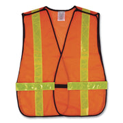 Ergodyne 8080BAX Non-Certified X-Back Vest, Hook & Loop Closure, Polyester Mesh, Orange, Reflective, 1 Each