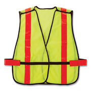 Ergodyne 8080BAX Non-Certified X-Back Vest, Hook & Loop Closure, Polyester Mesh, Lime, Reflective, 1 Each