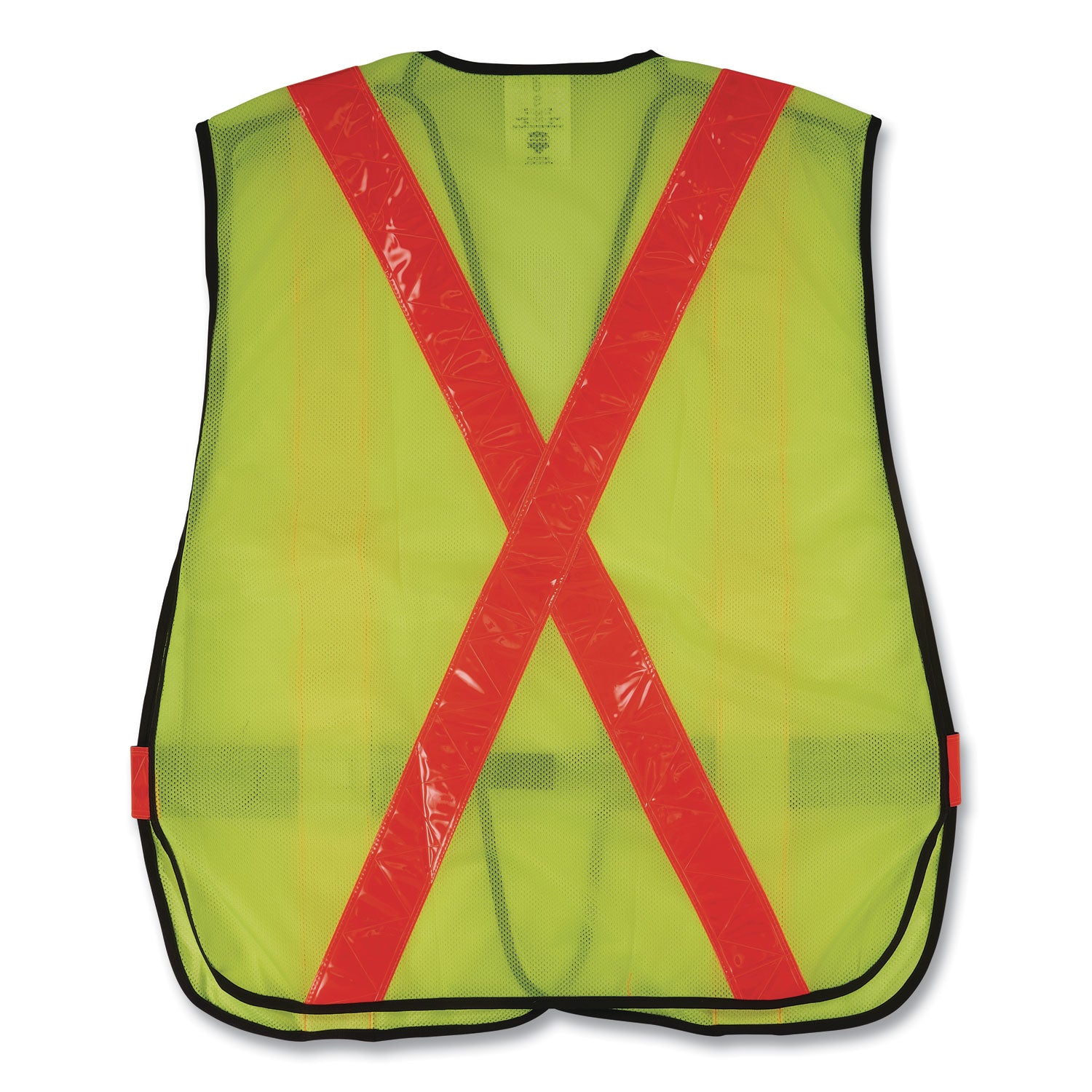 Ergodyne 8080BAX Non-Certified X-Back Vest, Hook & Loop Closure, Polyester Mesh, Lime, Reflective, 1 Each