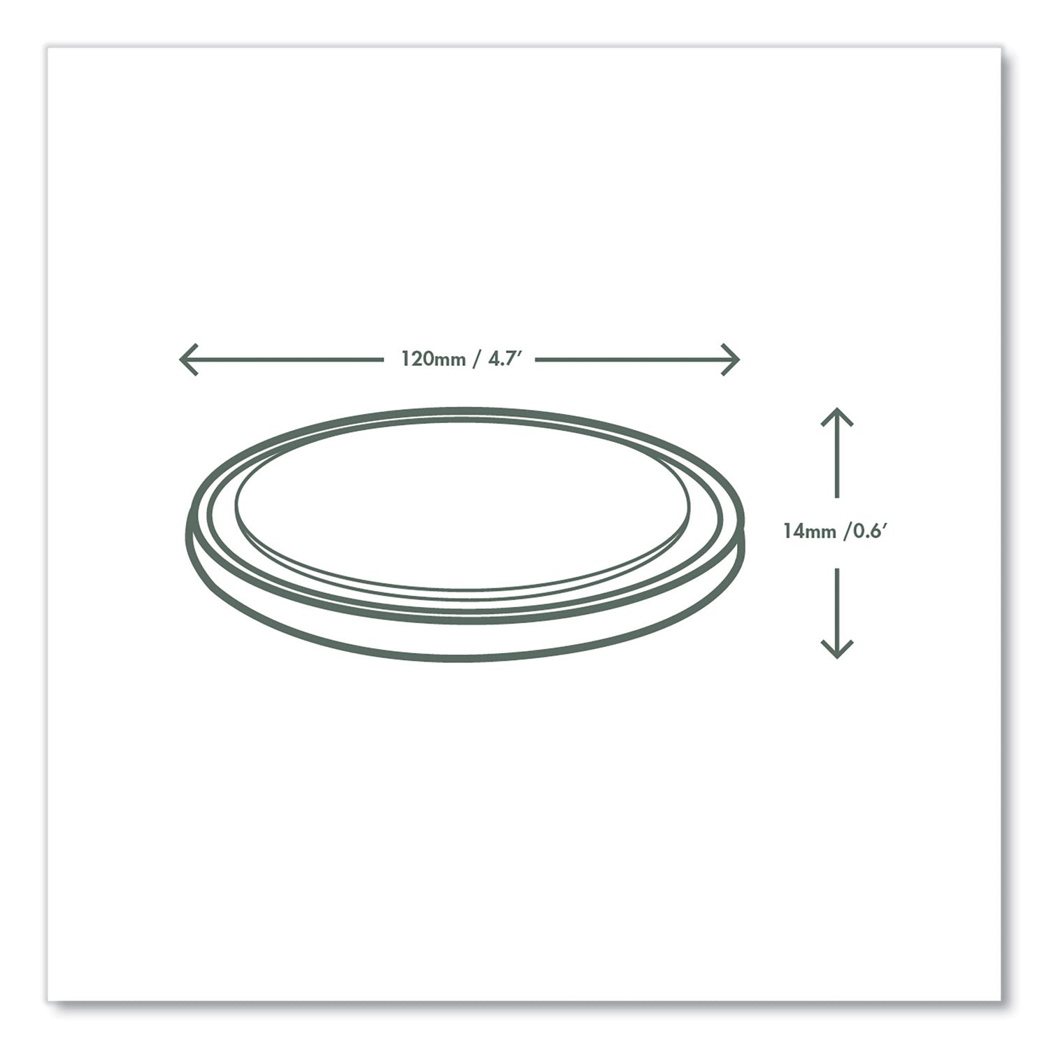 Round Deli Pot Lids, Compostable, For 8 oz to 32 oz Deli Containers, Clear, Plastic, 500/Carton