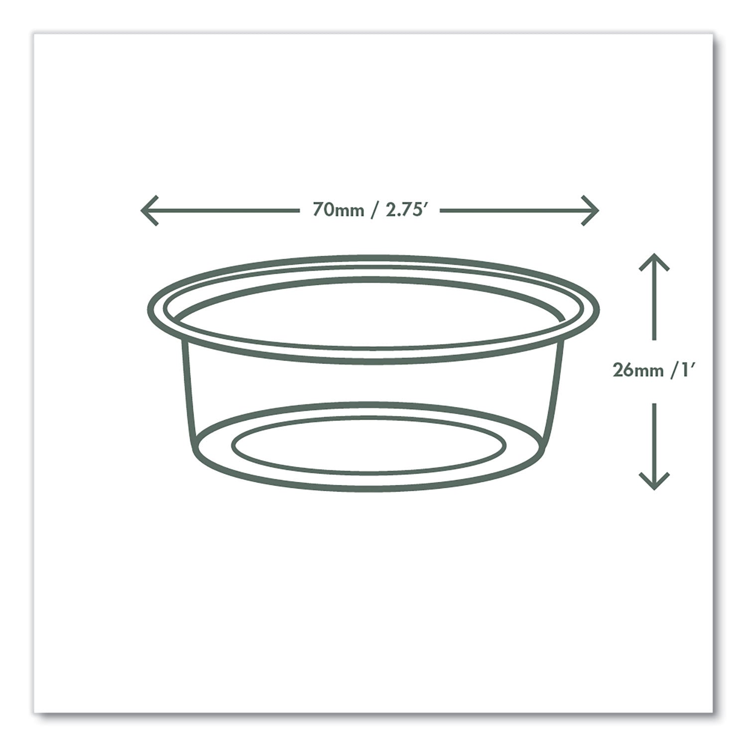 Portion Pots, 2 oz, Plastic, Clear, 2,000/Carton