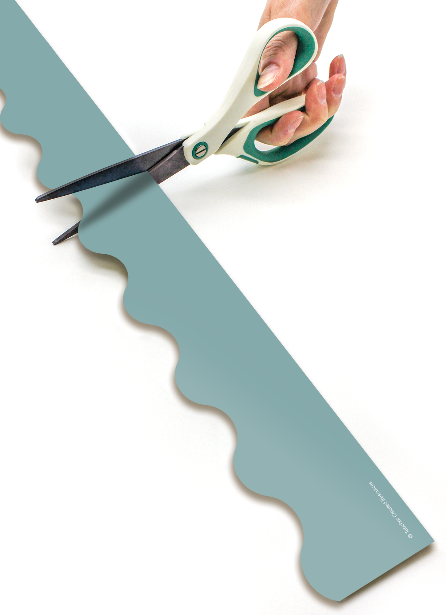 Calming Blue Scalloped Rolled Border Trim