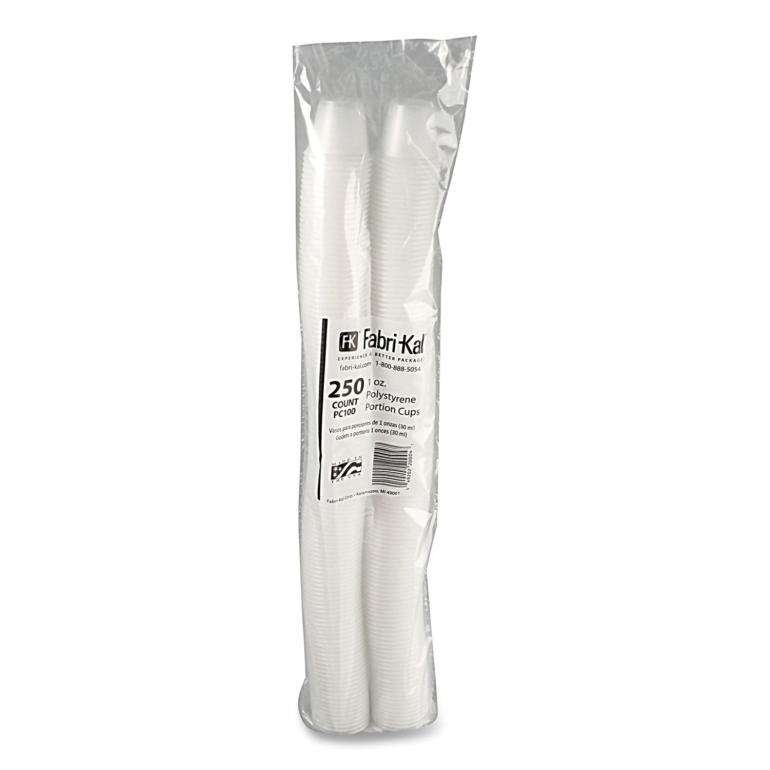 Portion Cups, 1 oz, Plastic, Translucent, 250/Sleeve, 10 Sleeves/Carton