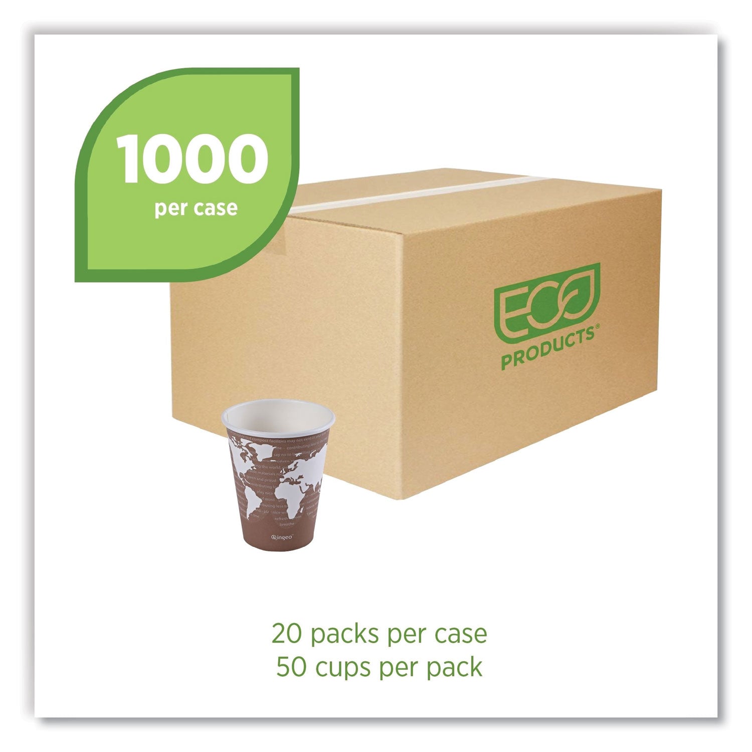 8 fl oz - Multi - Paper, Resin - Hot Drink - 50/Pack - 20 / Carton