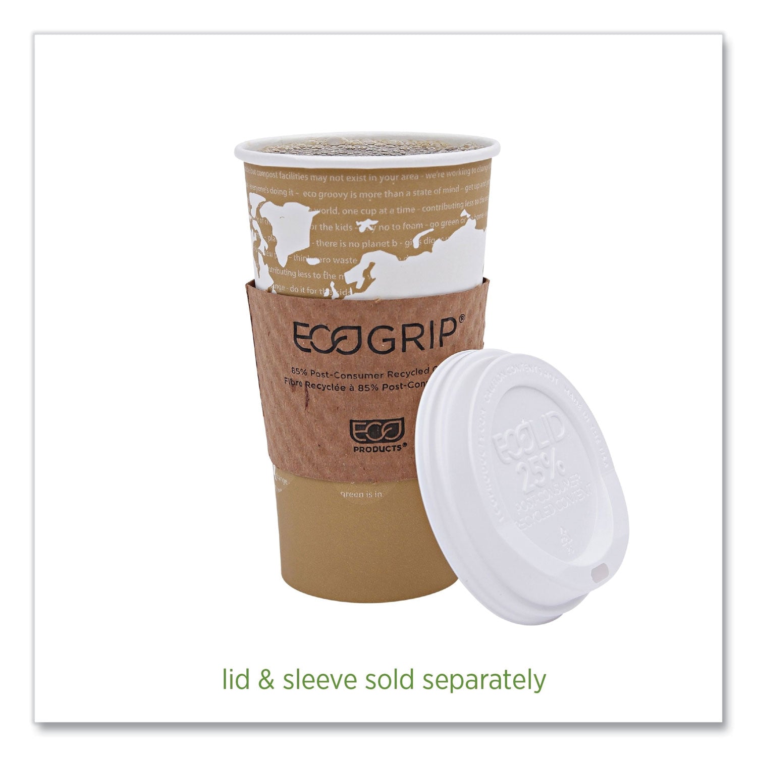 World Art Renewable and Compostable Hot Cups, 20 oz, Paper, Brown/White, 50/Pack, 20 Packs/Carton