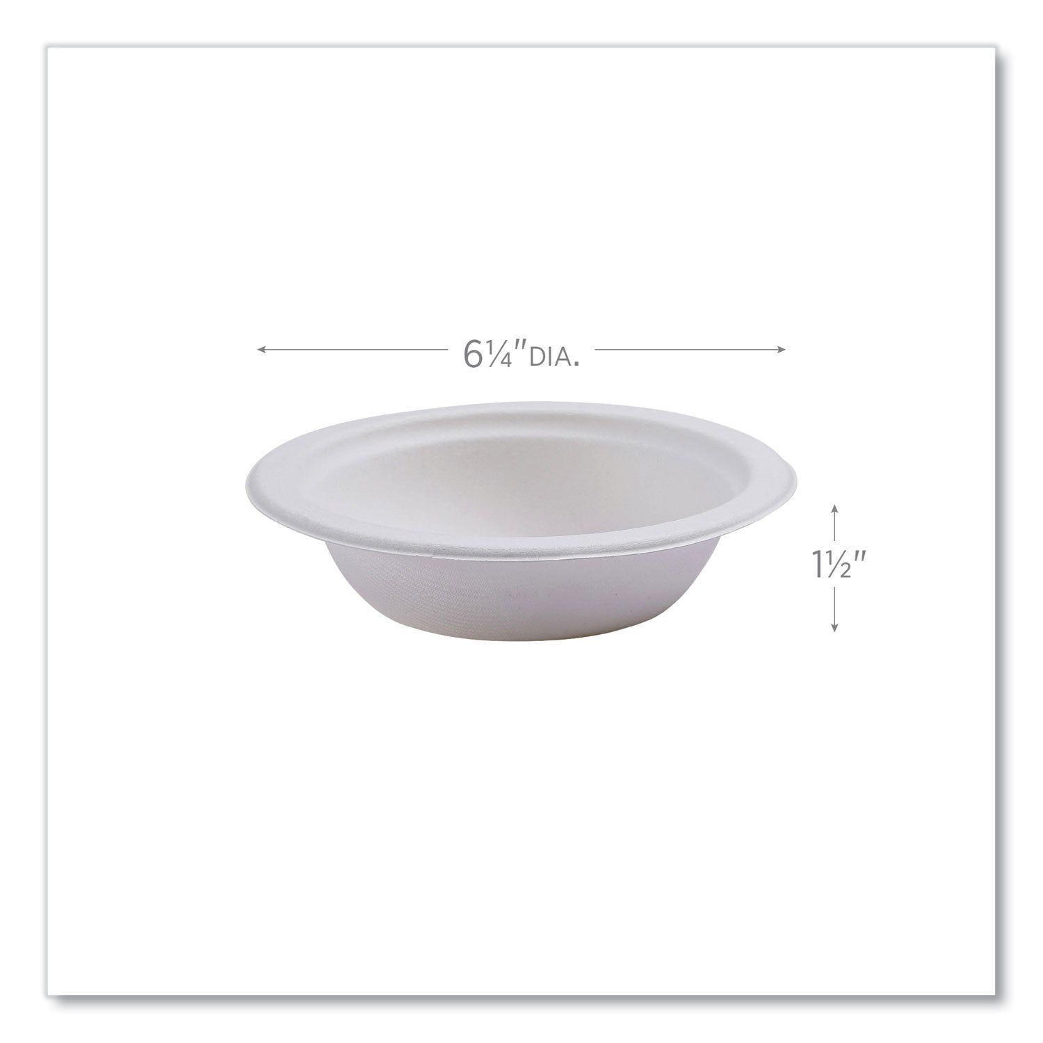 Breakroom - Disposable - Microwave Safe - White - Sugarcane Fiber Body - 1000 / Carton