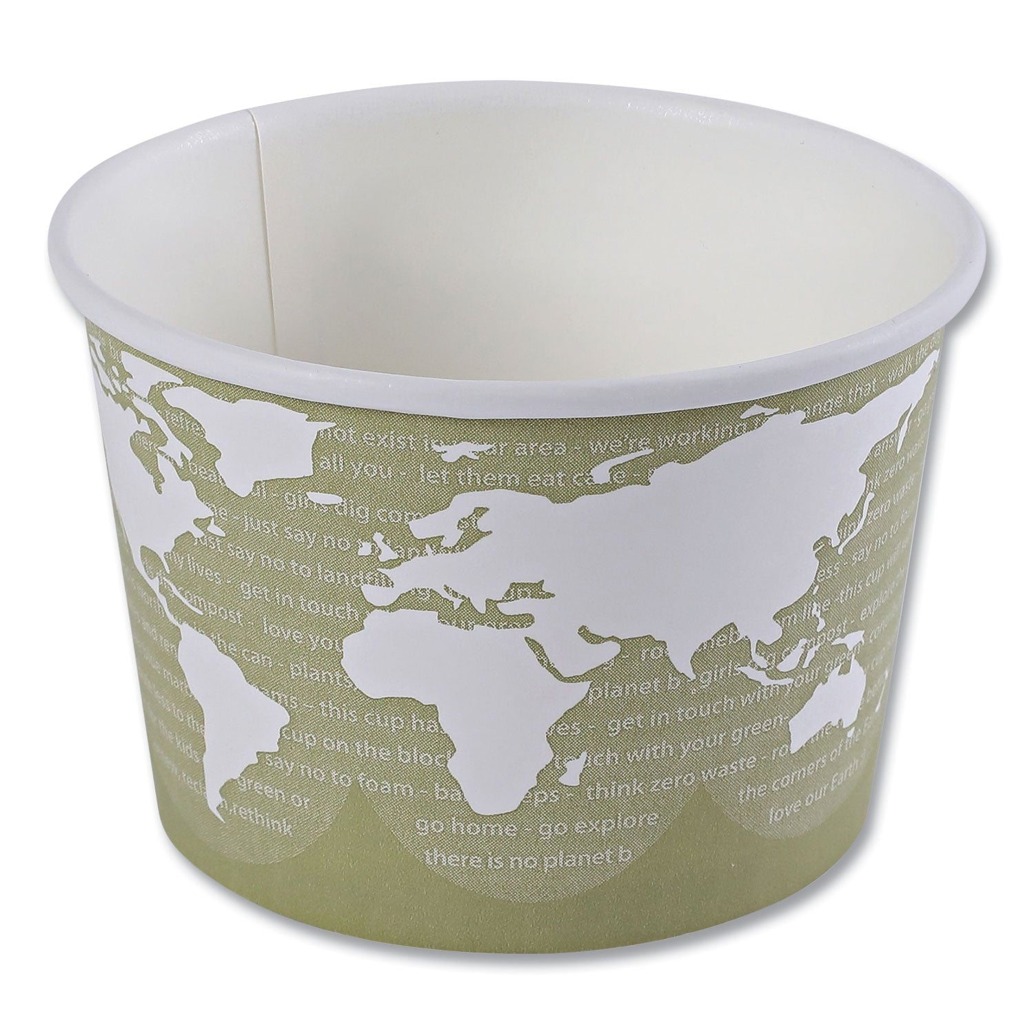 World Art Renewable and Compostable Food Container, 16 oz, 4.05" Diameter x 3" h, Seafoam, Paper, 25/Pack, 20 Packs/Carton