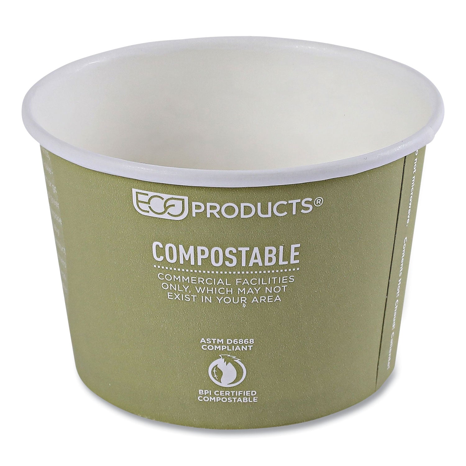 World Art Renewable and Compostable Food Container, 16 oz, 4.05" Diameter x 3" h, Seafoam, Paper, 25/Pack, 20 Packs/Carton