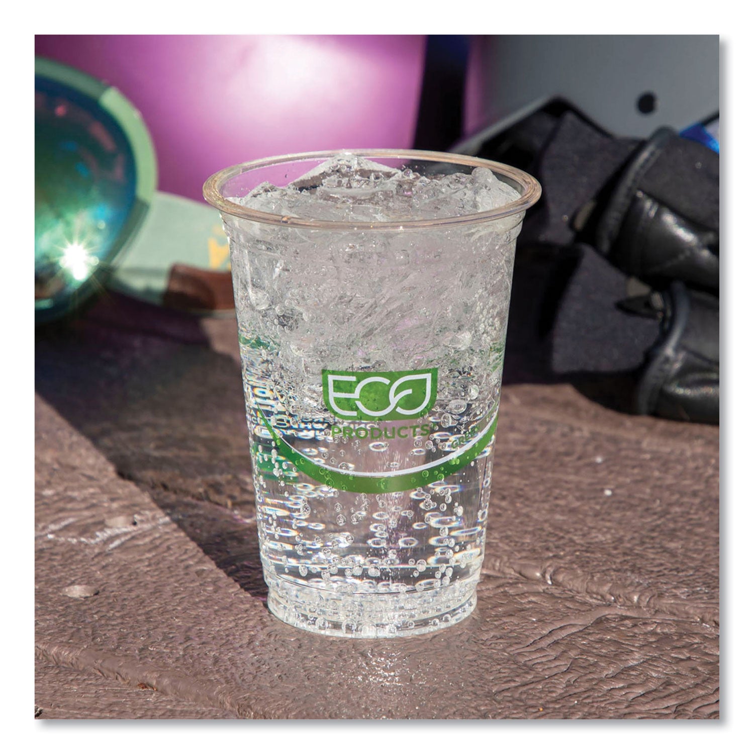 GreenStripe Renewable and Compostable Cold Cups, 12 oz, Plastic, Clear, 50/Pack, 20 Packs/Carton