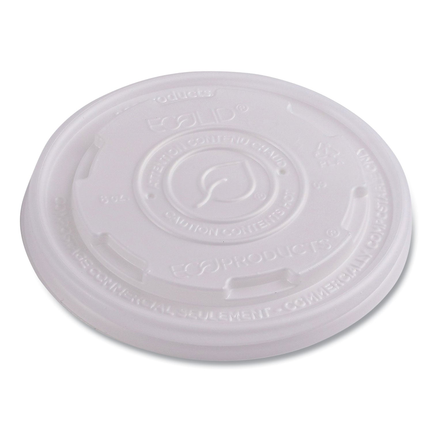 World Art PLA-Laminated Soup Container Lids, Fits 8 oz, Translucent, Plastic, 50/Pack, 20 Packs/Carton