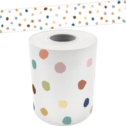 Everyone is Welcome Painted Dots Straight Rolled Border Trim