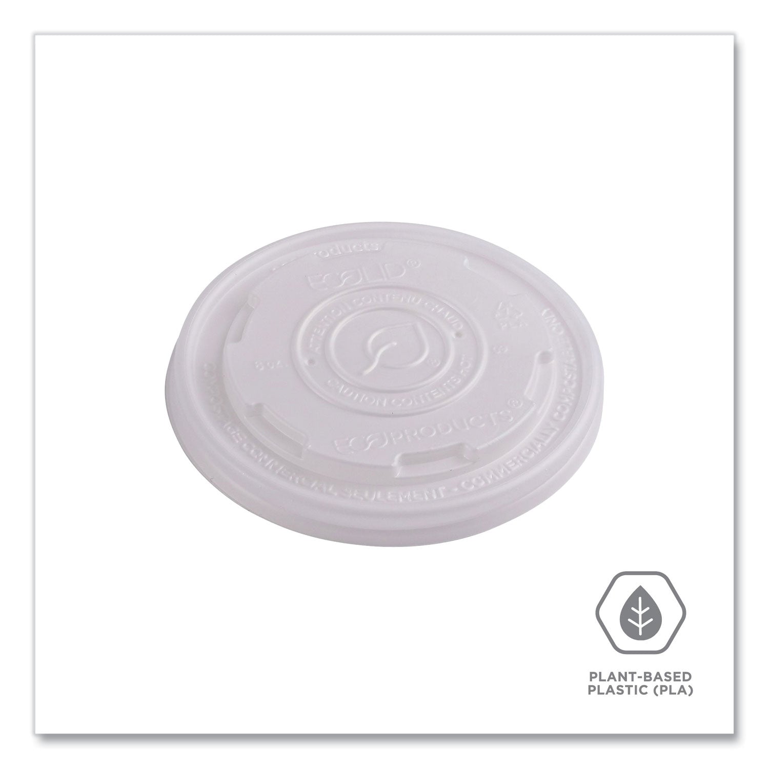 World Art PLA-Laminated Soup Container Lids, Fits 8 oz, Translucent, Plastic, 50/Pack, 20 Packs/Carton