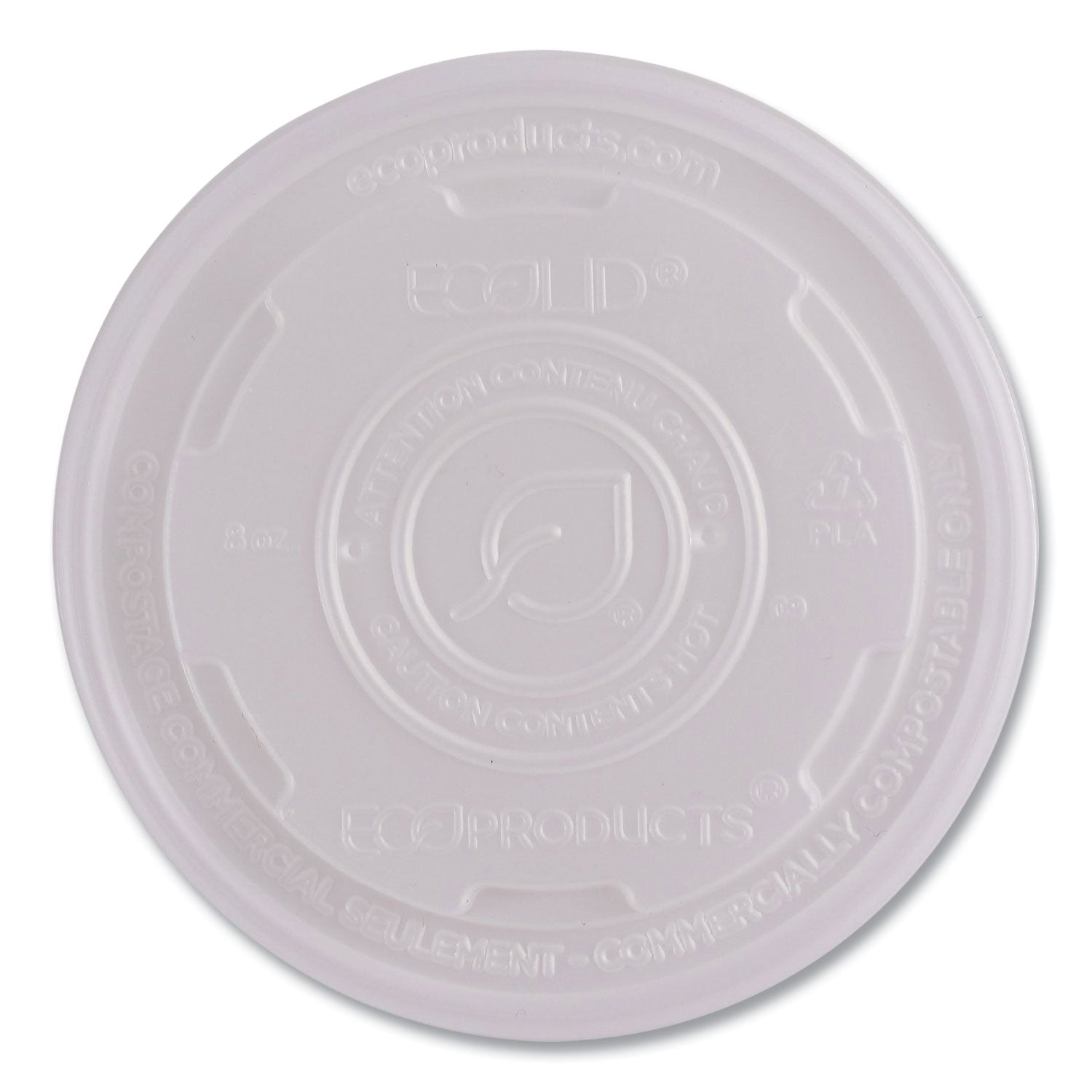 World Art PLA-Laminated Soup Container Lids, Fits 8 oz, Translucent, Plastic, 50/Pack, 20 Packs/Carton