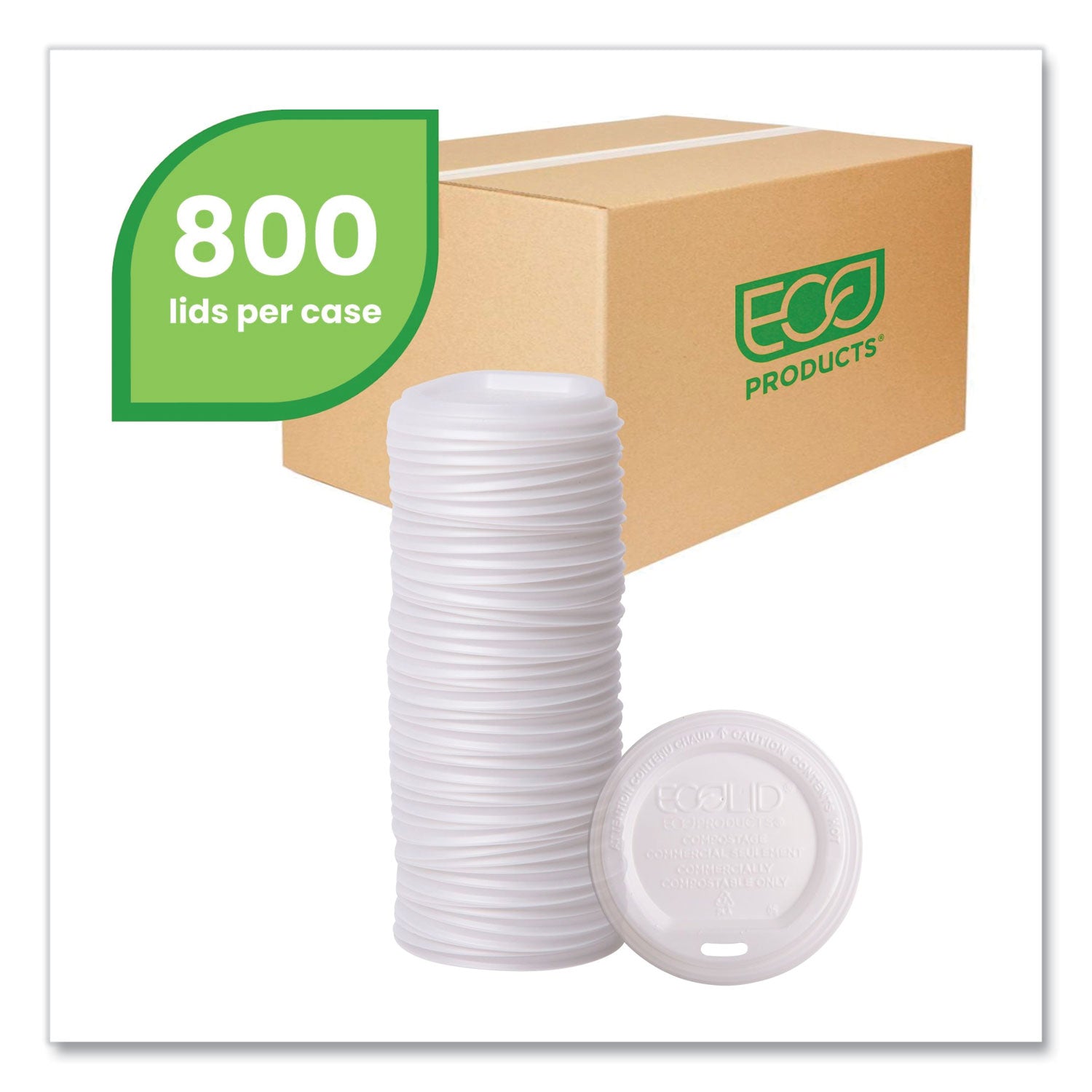 Polylactic Acid (PLA) - White - 50/Pack - 16 / Carton