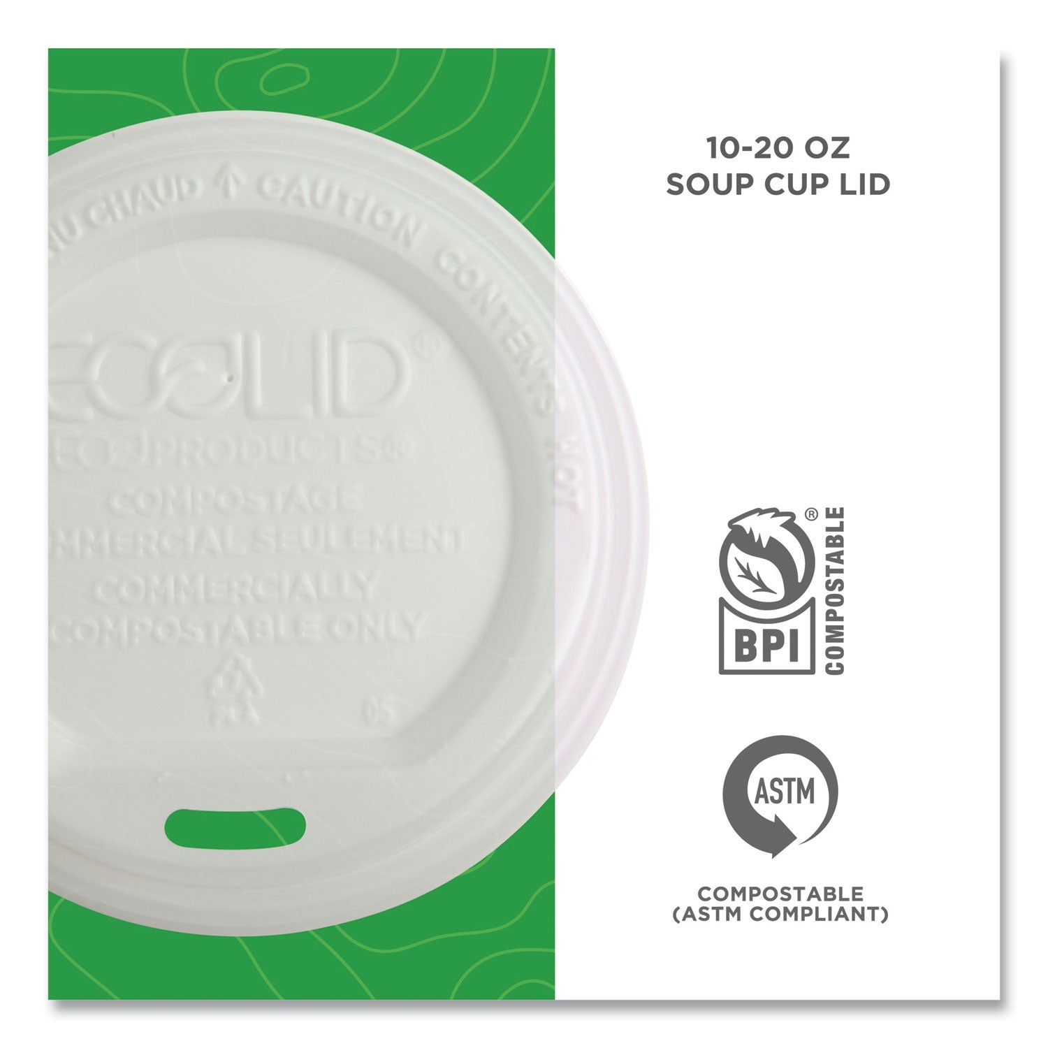 Polylactic Acid (PLA) - White - 50/Pack - 16 / Carton