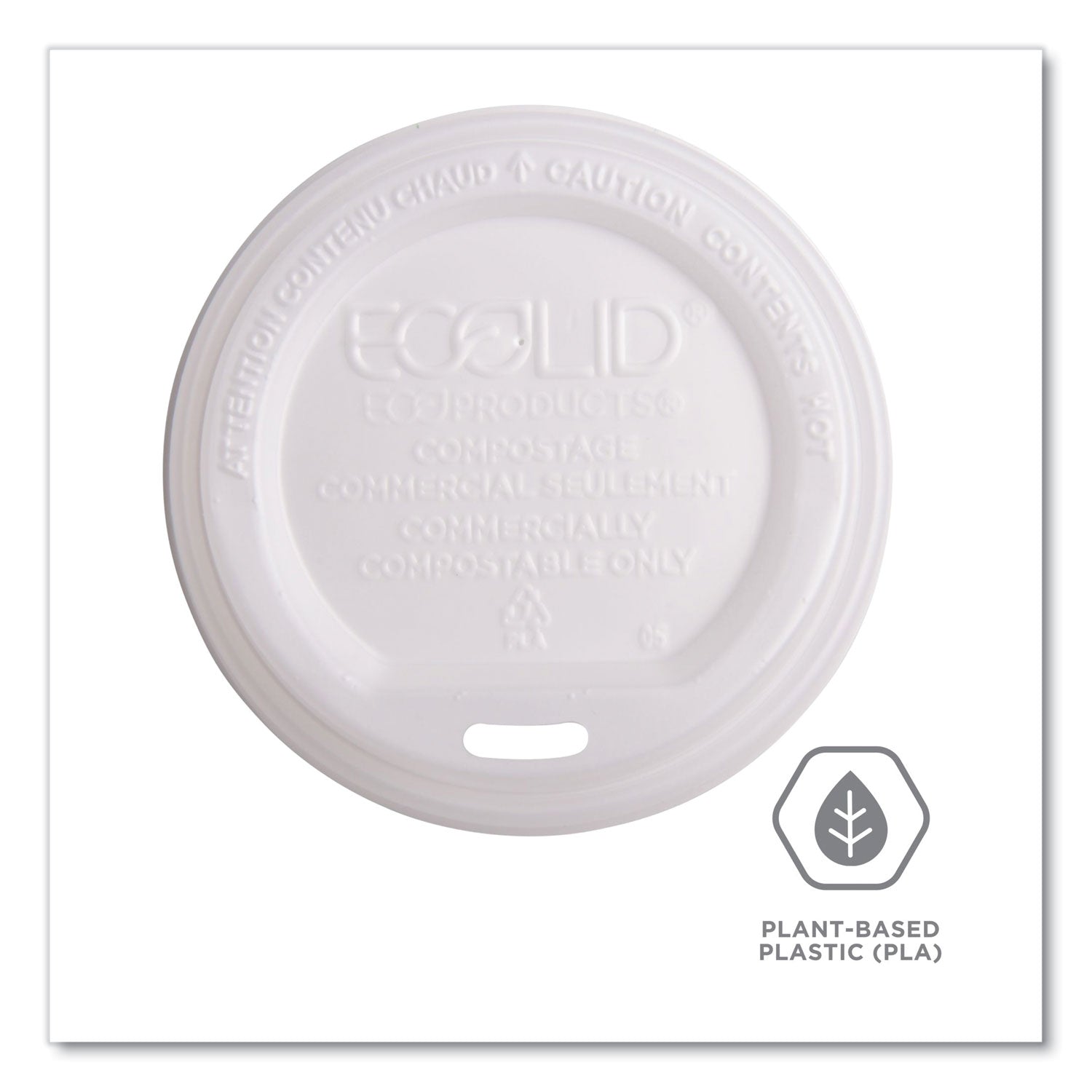 Polylactic Acid (PLA) - White - 50/Pack - 16 / Carton