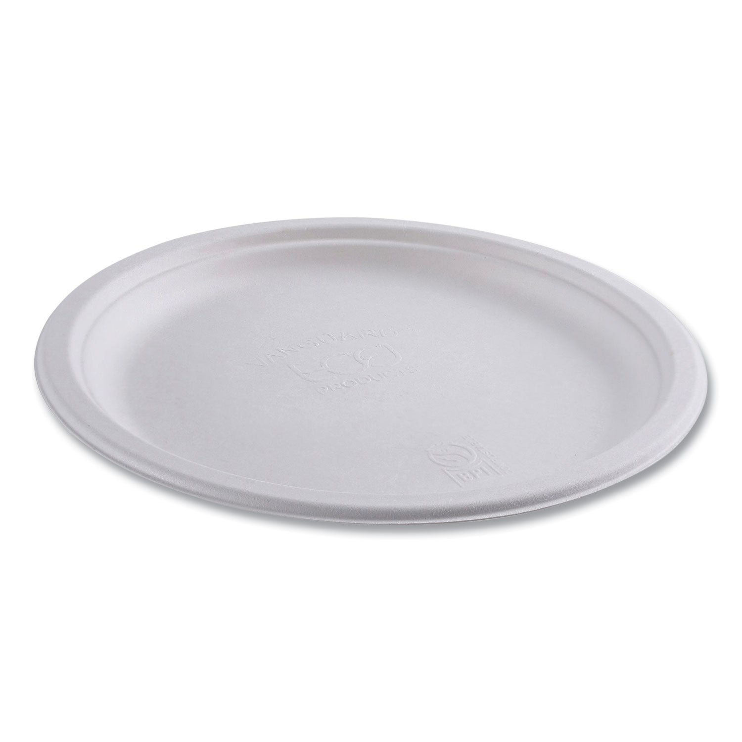 Breakroom - Disposable - Microwave Safe - 10" Diameter - White - Sugarcane Fiber Body - 500 / Carton