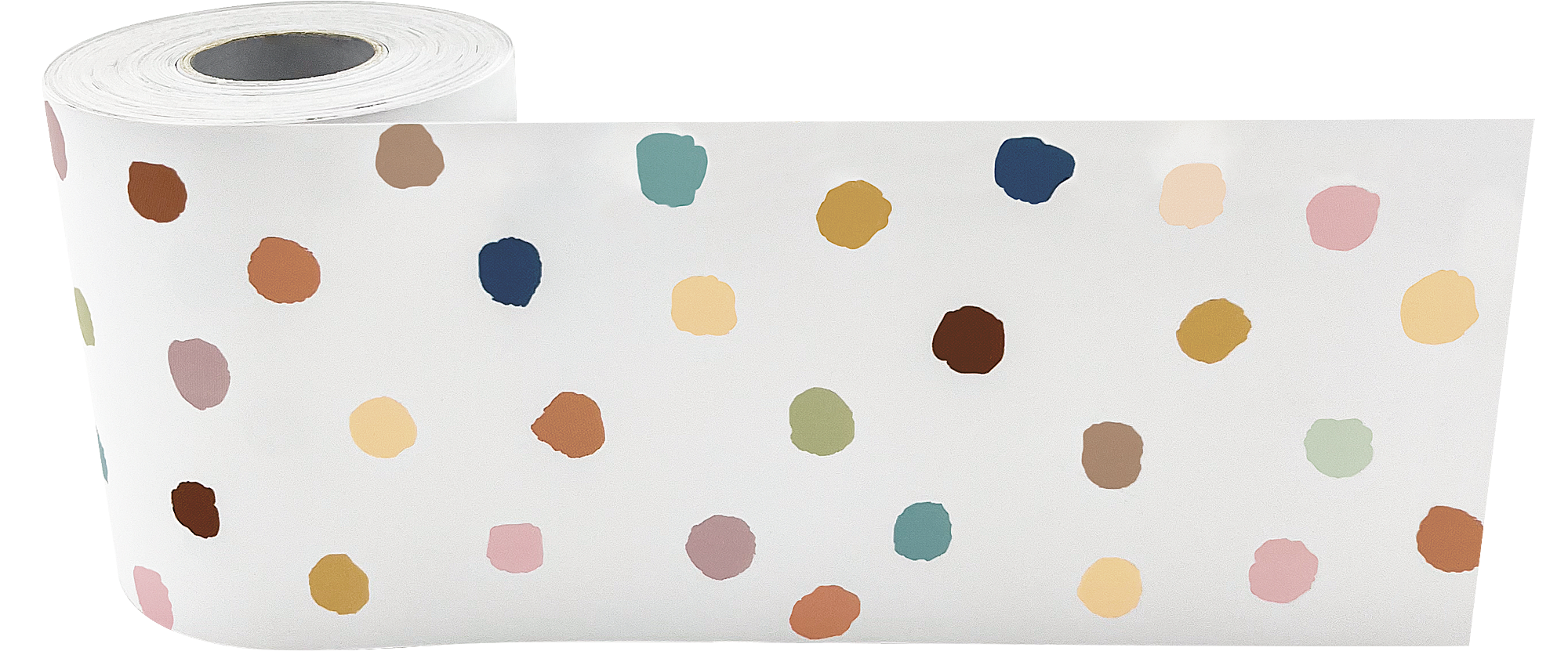 Everyone is Welcome Painted Dots Straight Rolled Border Trim